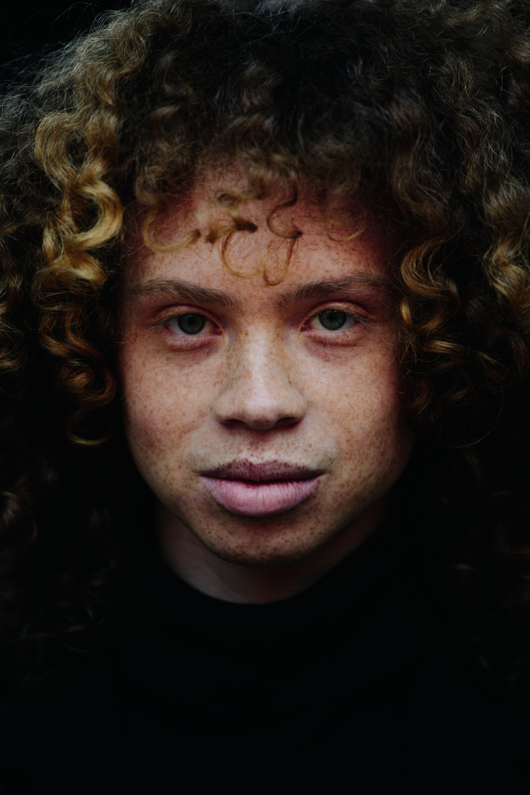 Portrait of model with freckles