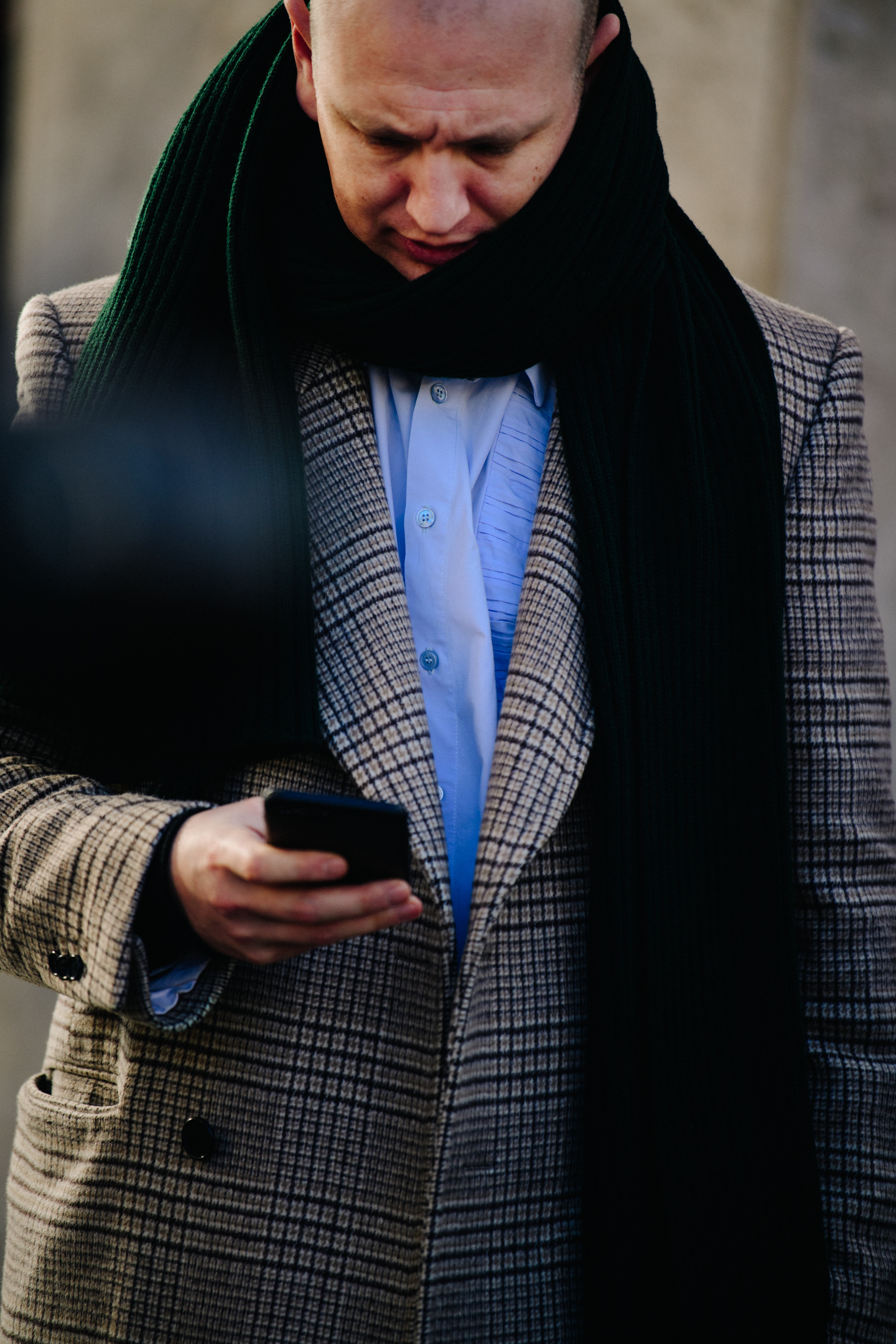Man wearing check suit