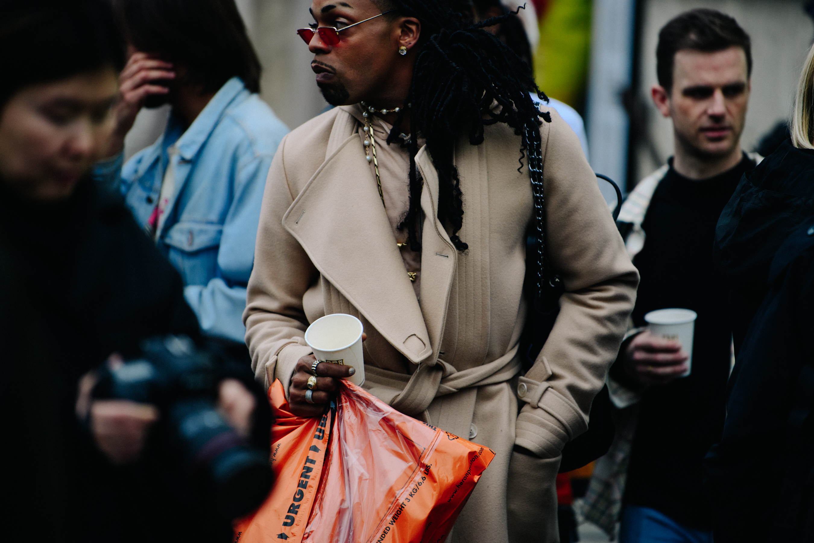 Man wearing wool coat
