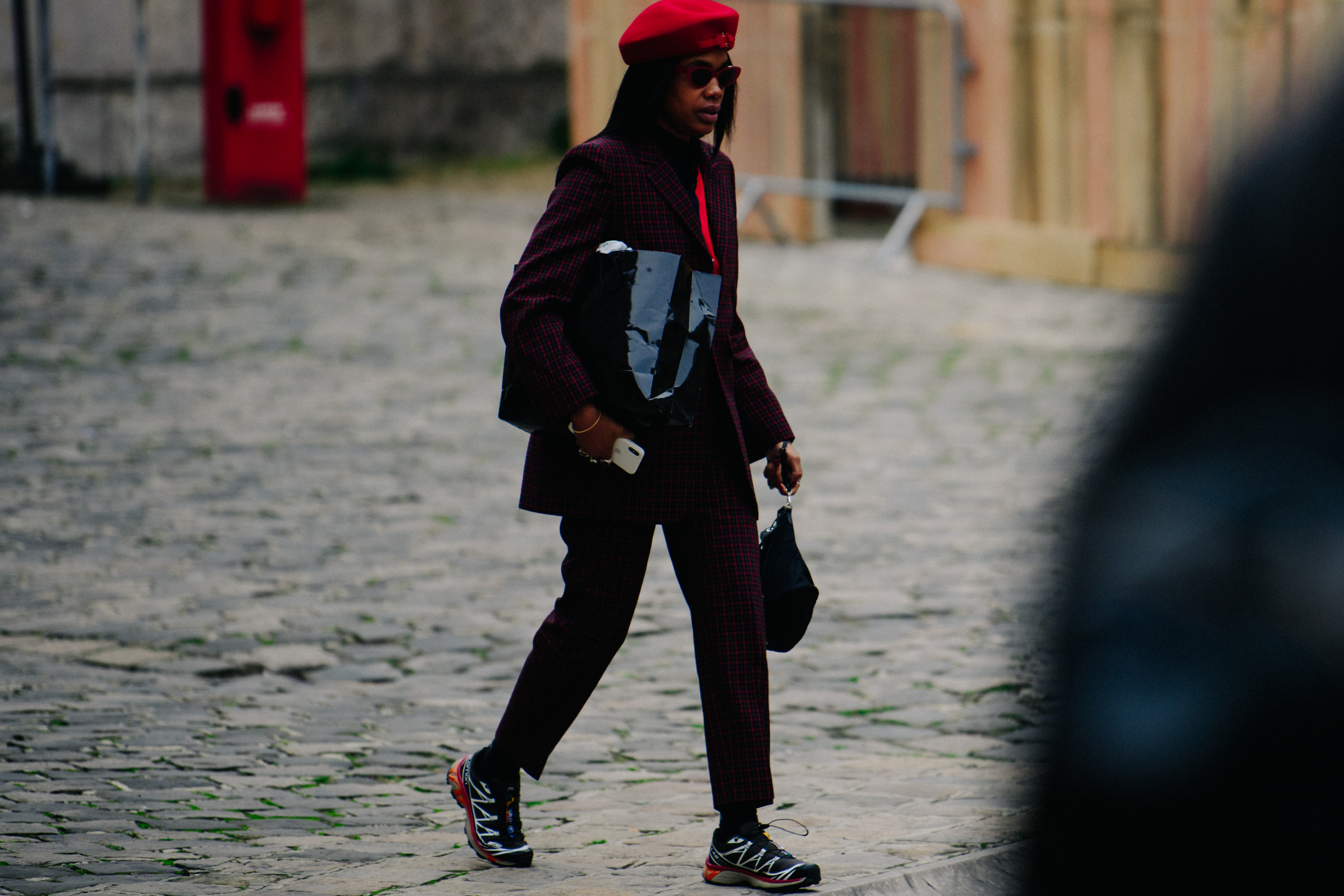 Woman wearing red beret
