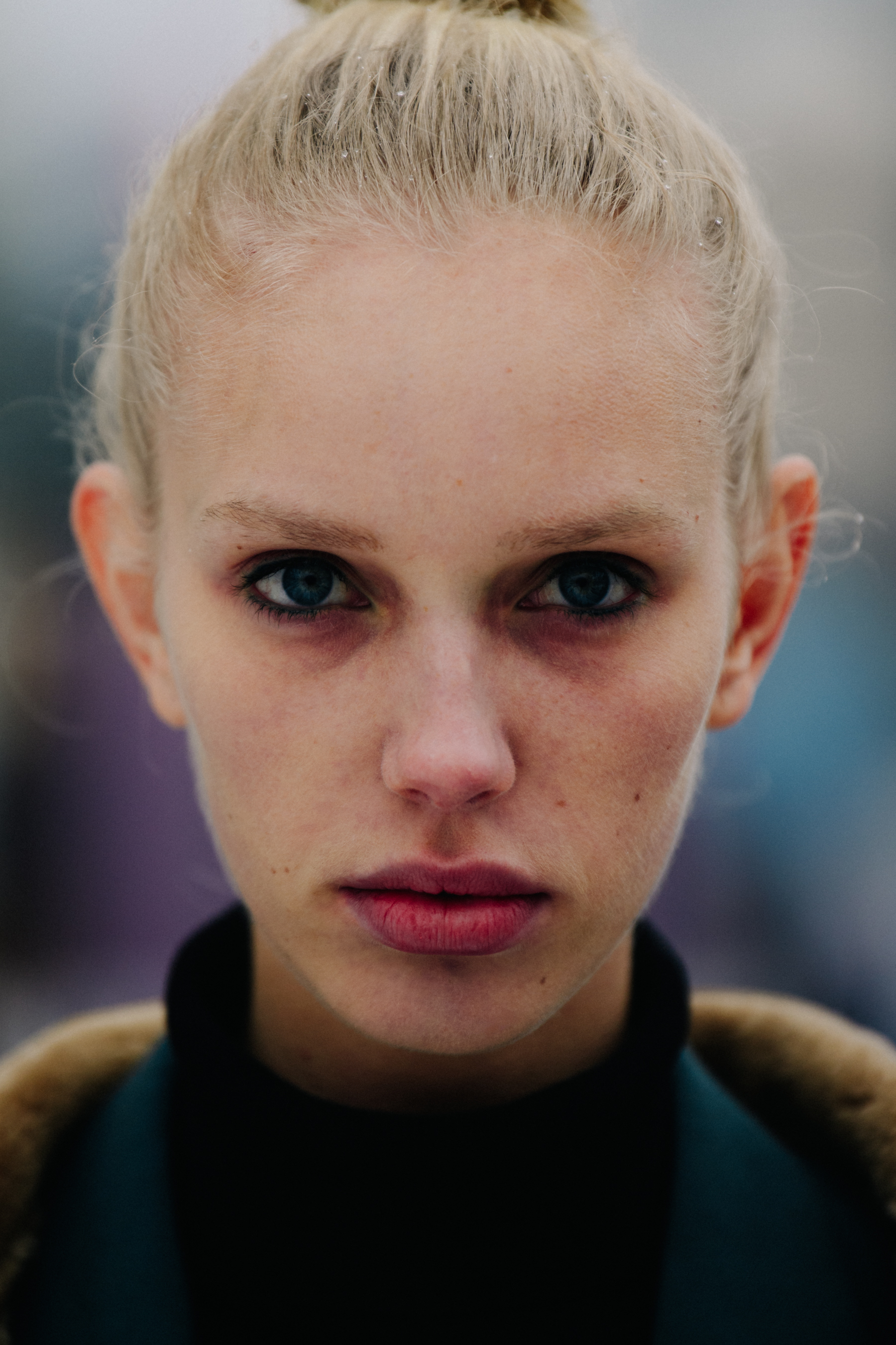 Portrait of Dutch model with blue eyes