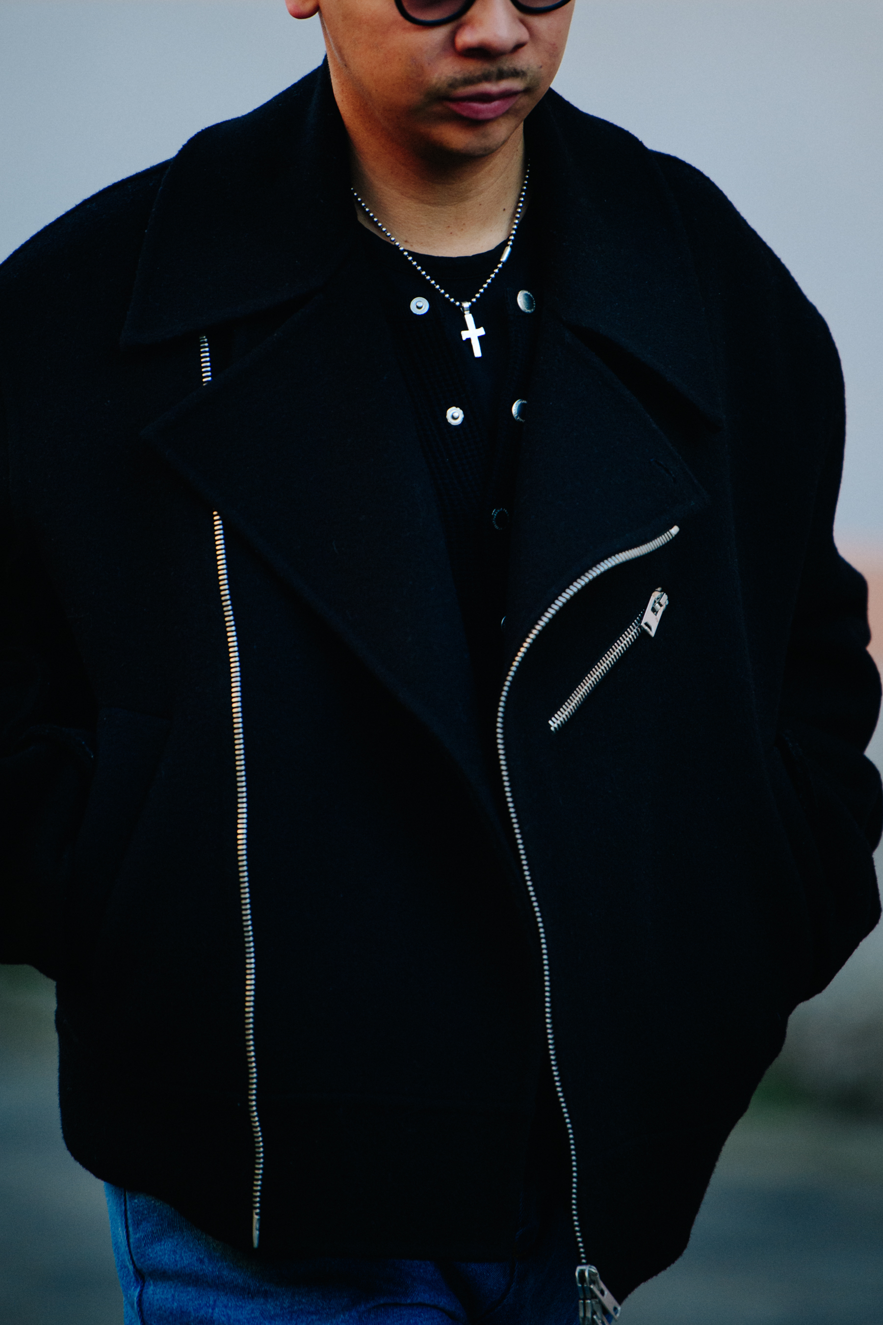 Man wearing black jacket