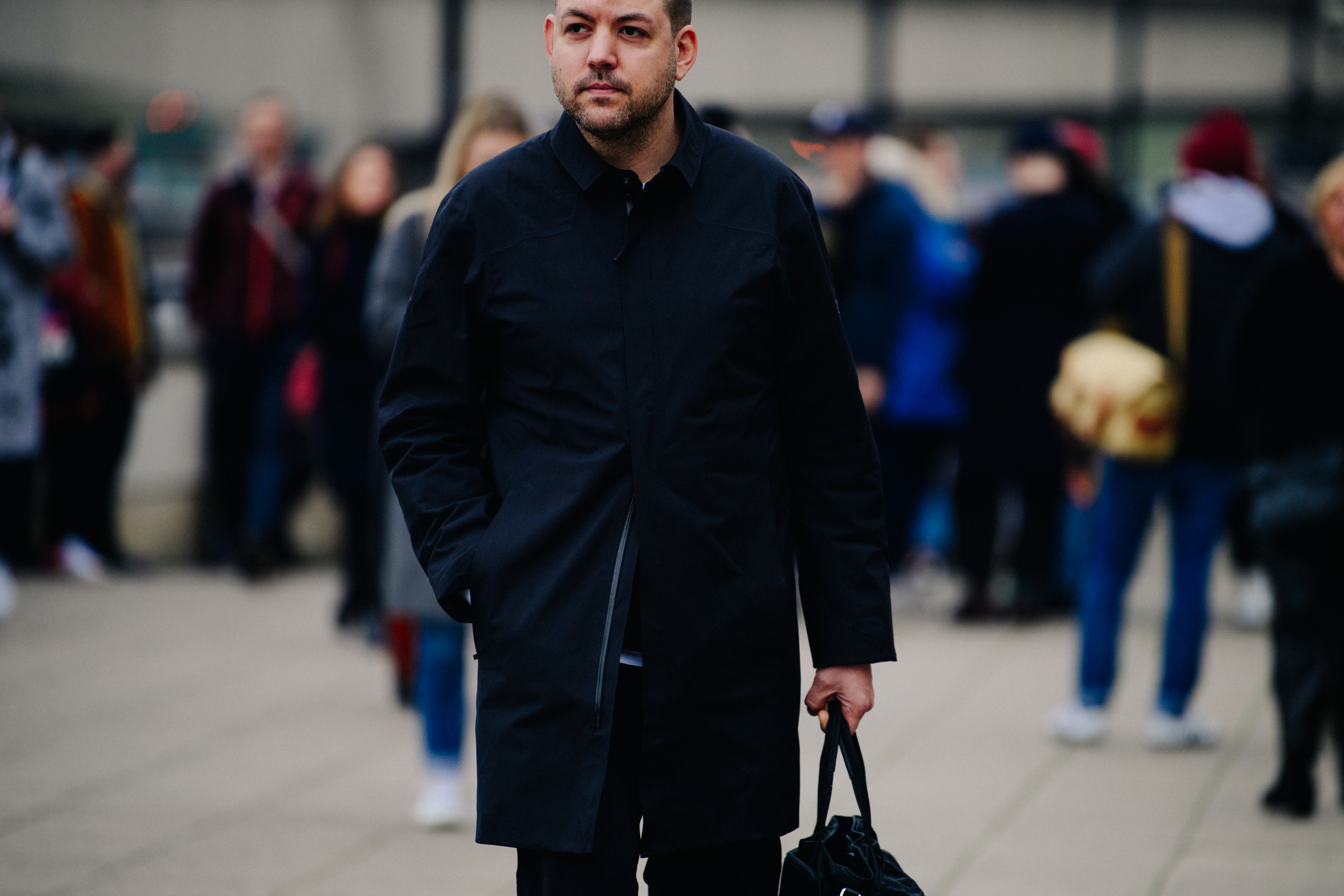 Man wearing Arcteryx Veilance jacket