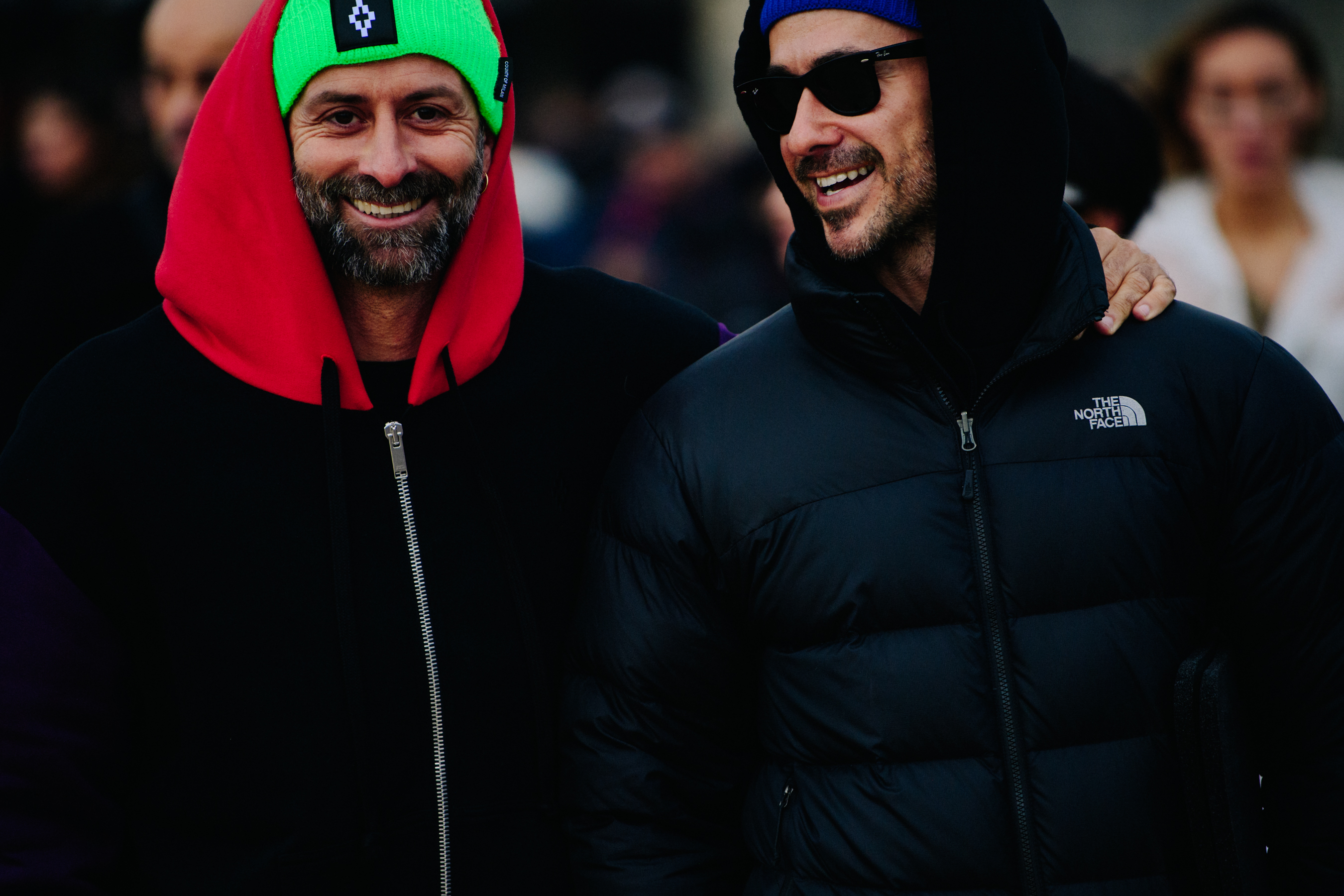 Couple wearing winter jackets
