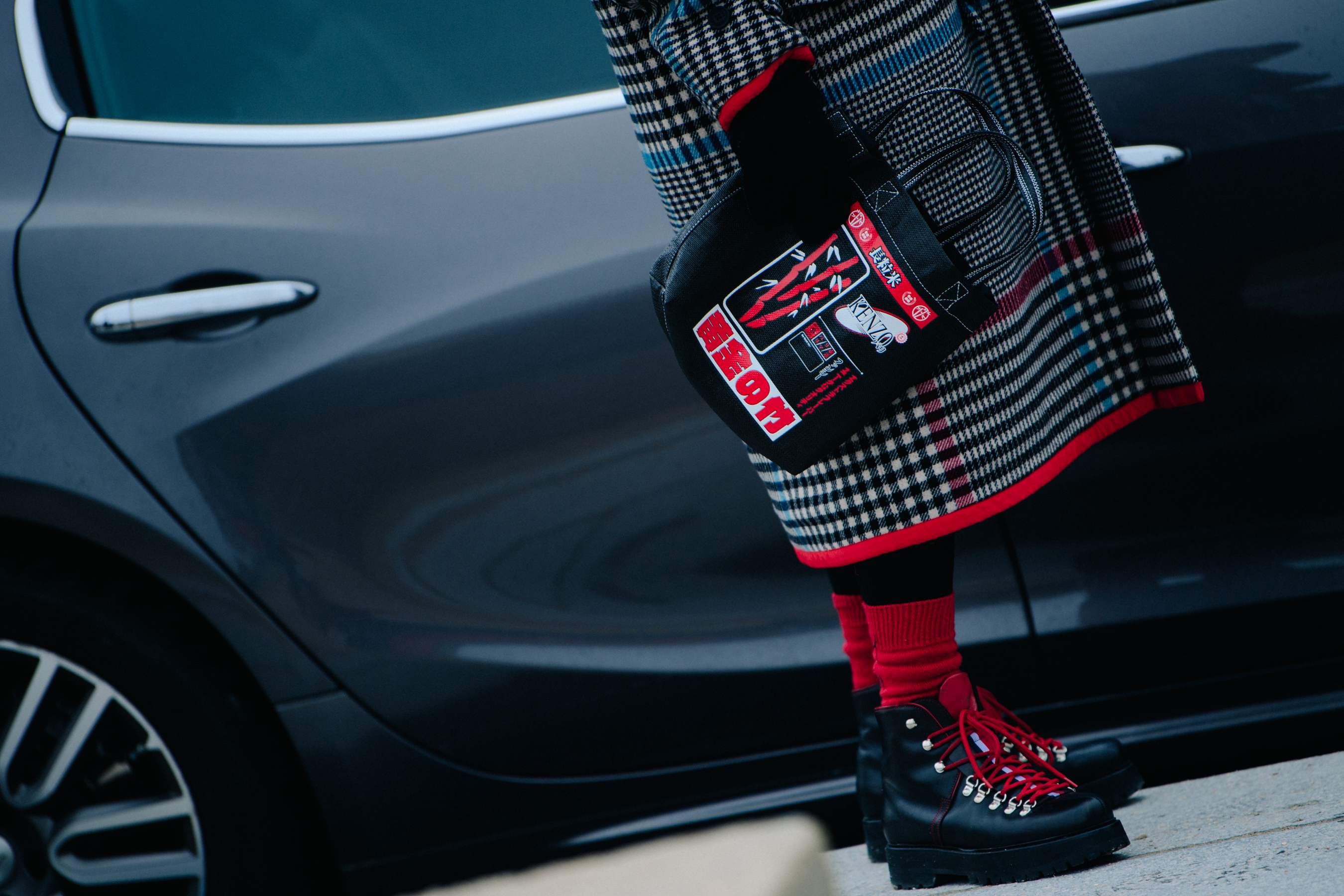 Man wearing leather boots