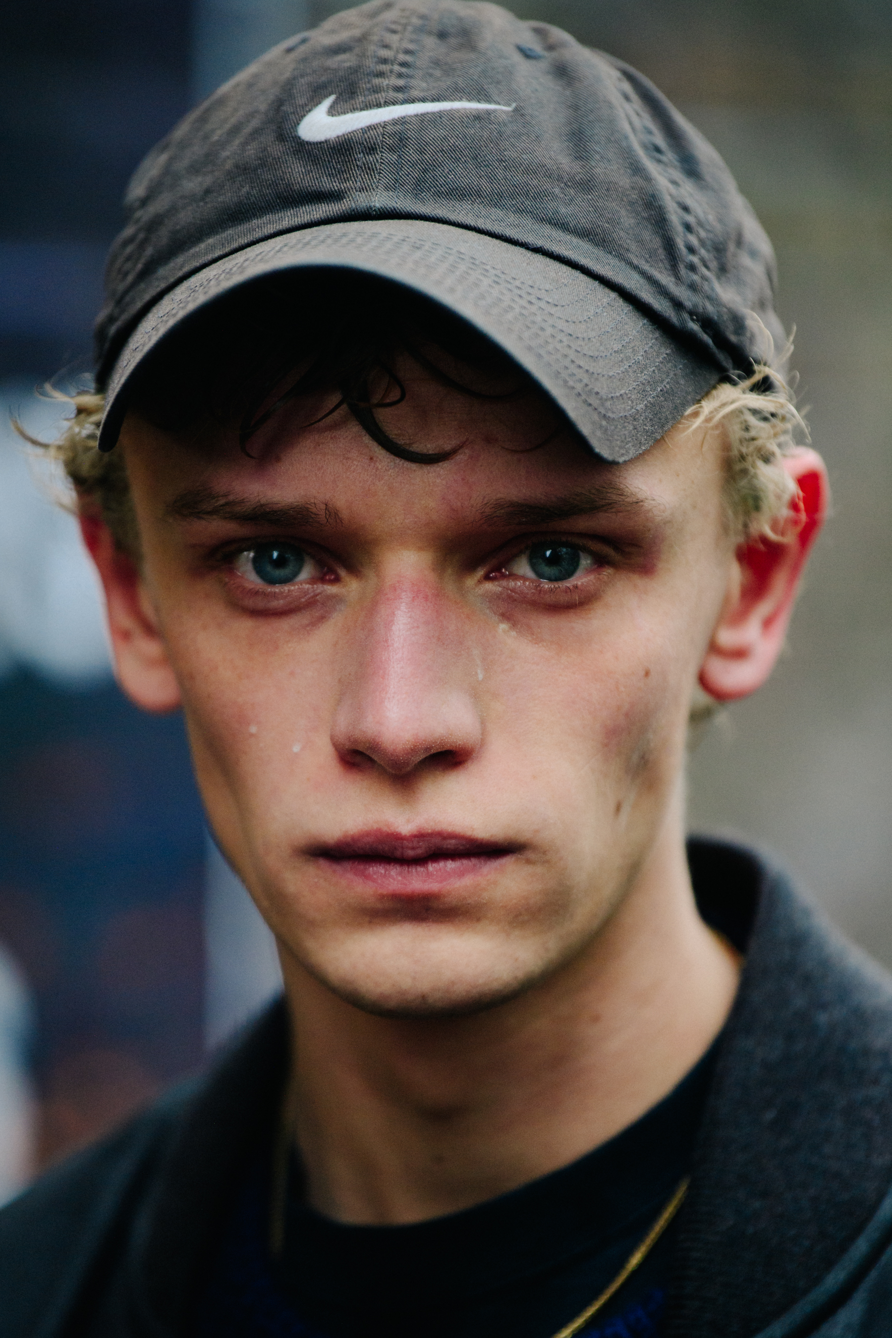 Portrait of model with blue eyes