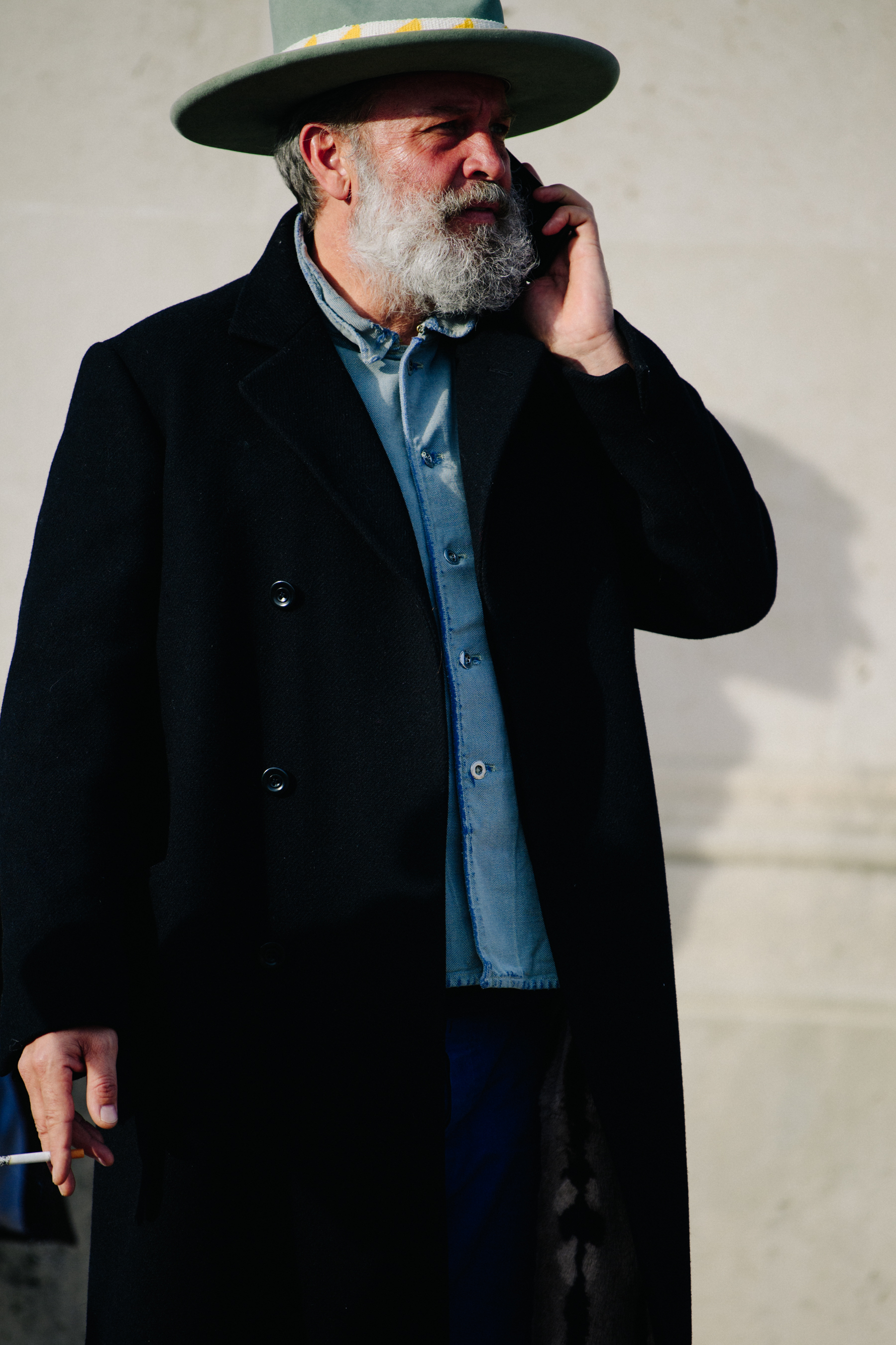 Man wearing blue hat