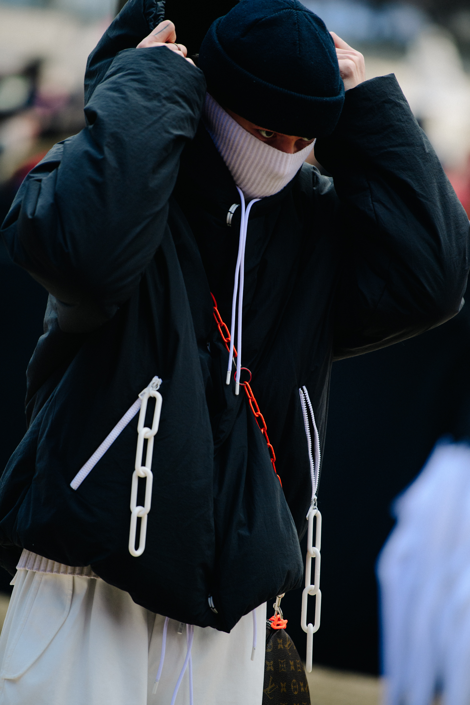 Man wearing black and white