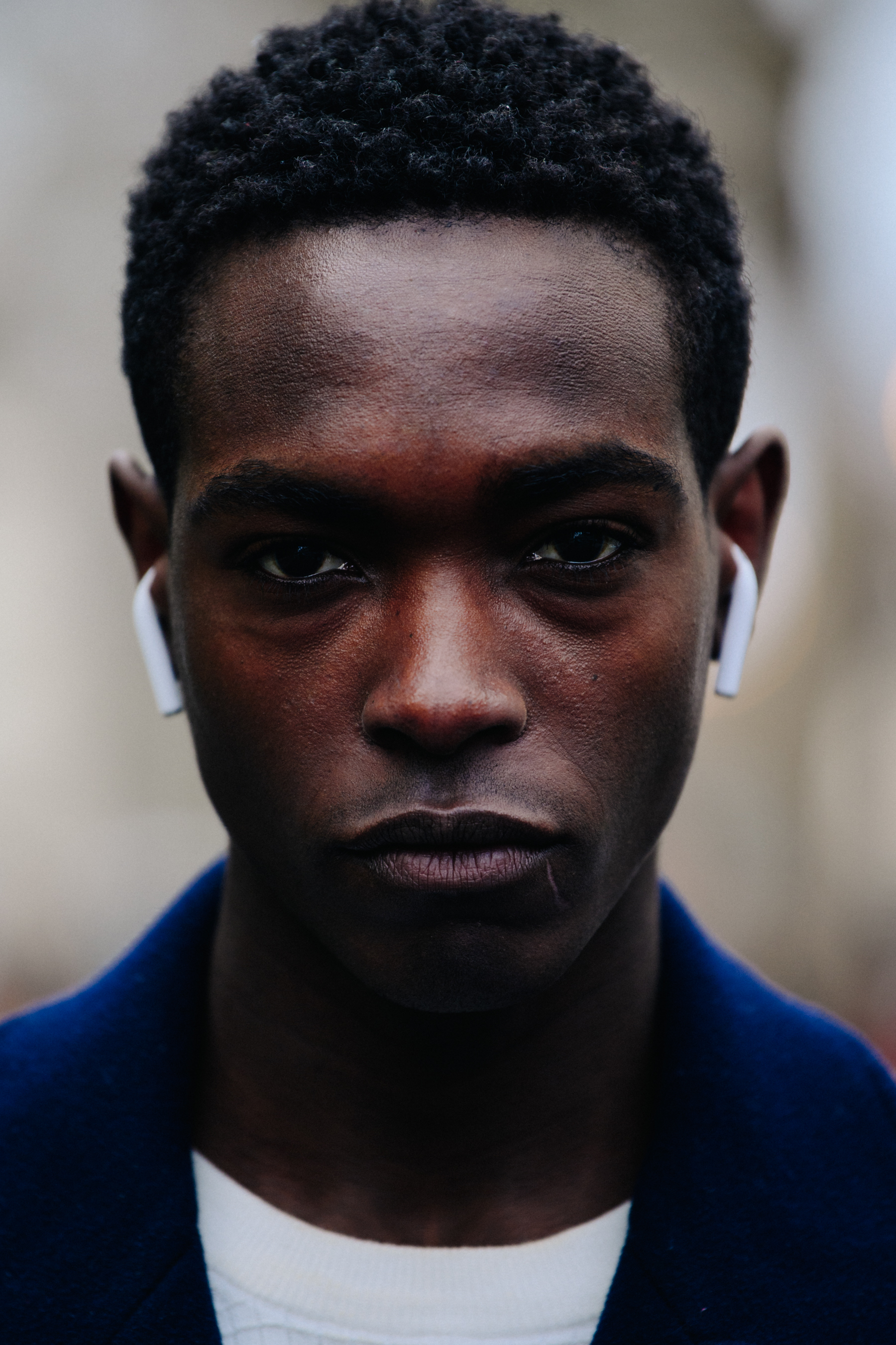 Portrait of model wearing AirPods