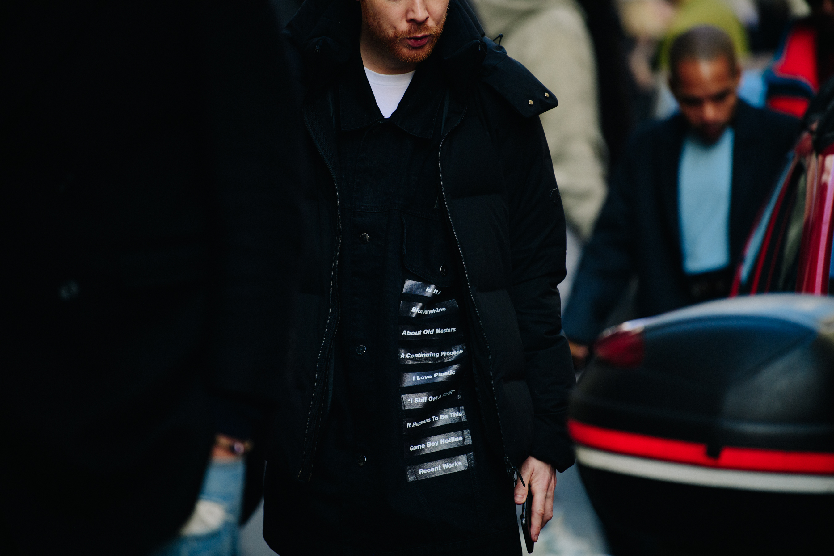 Man wearing black coat
