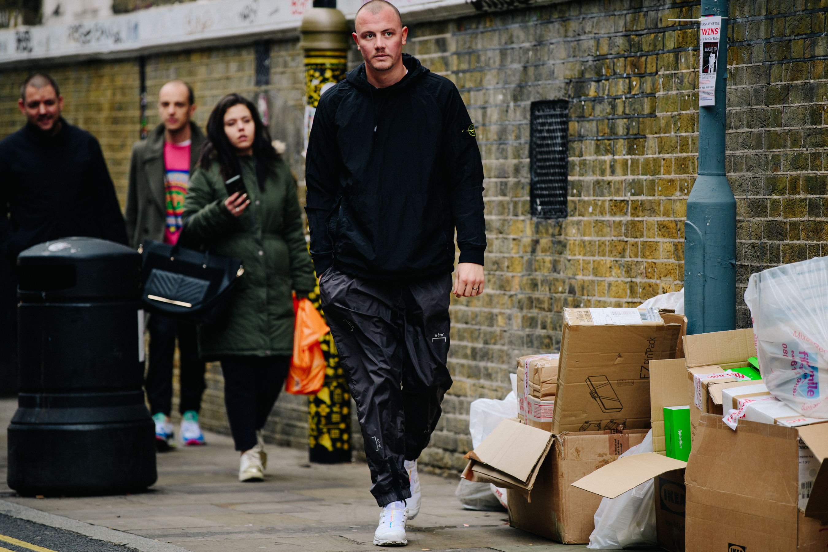 Man wearing Stone Island shirt