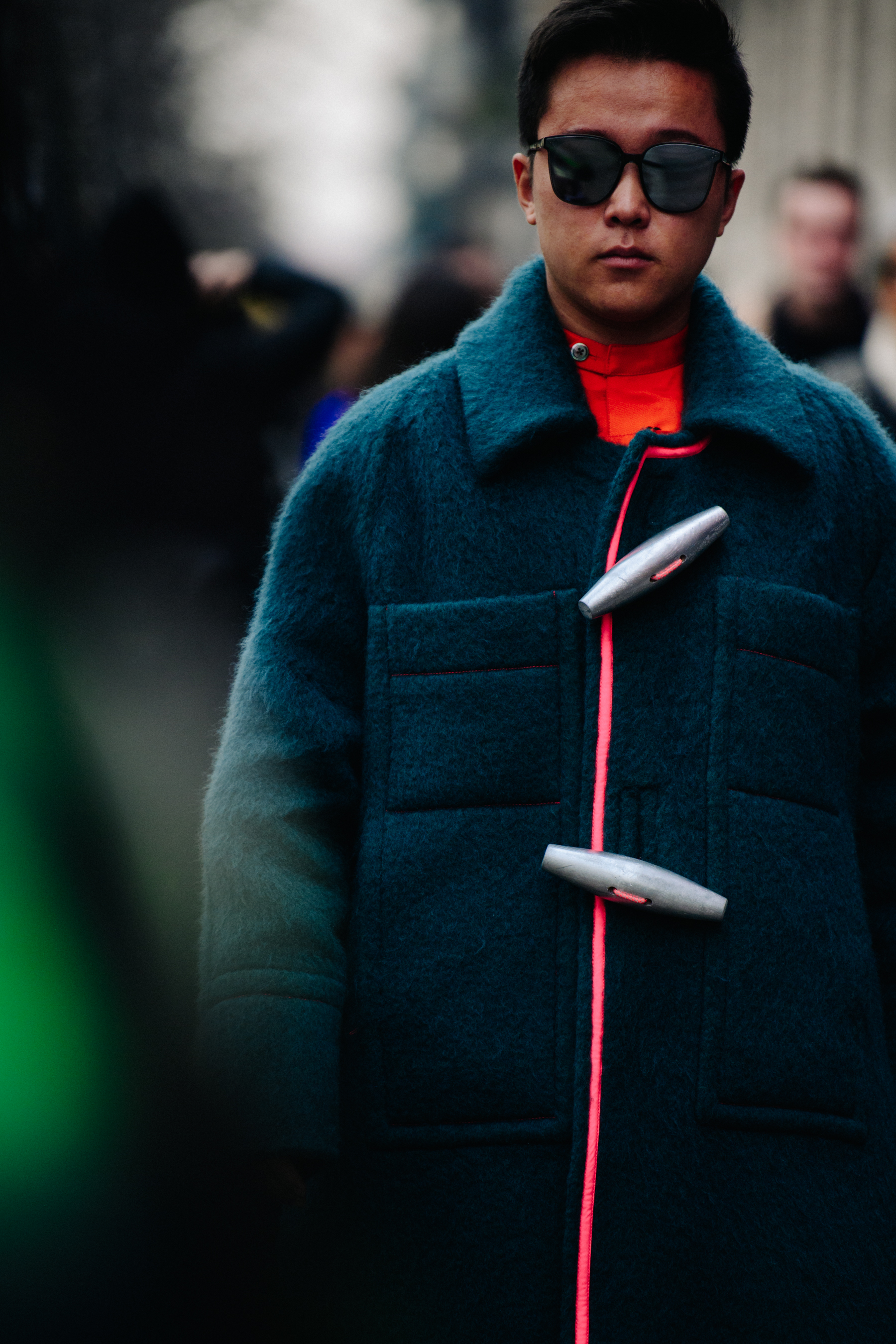 Man wearing wool coat