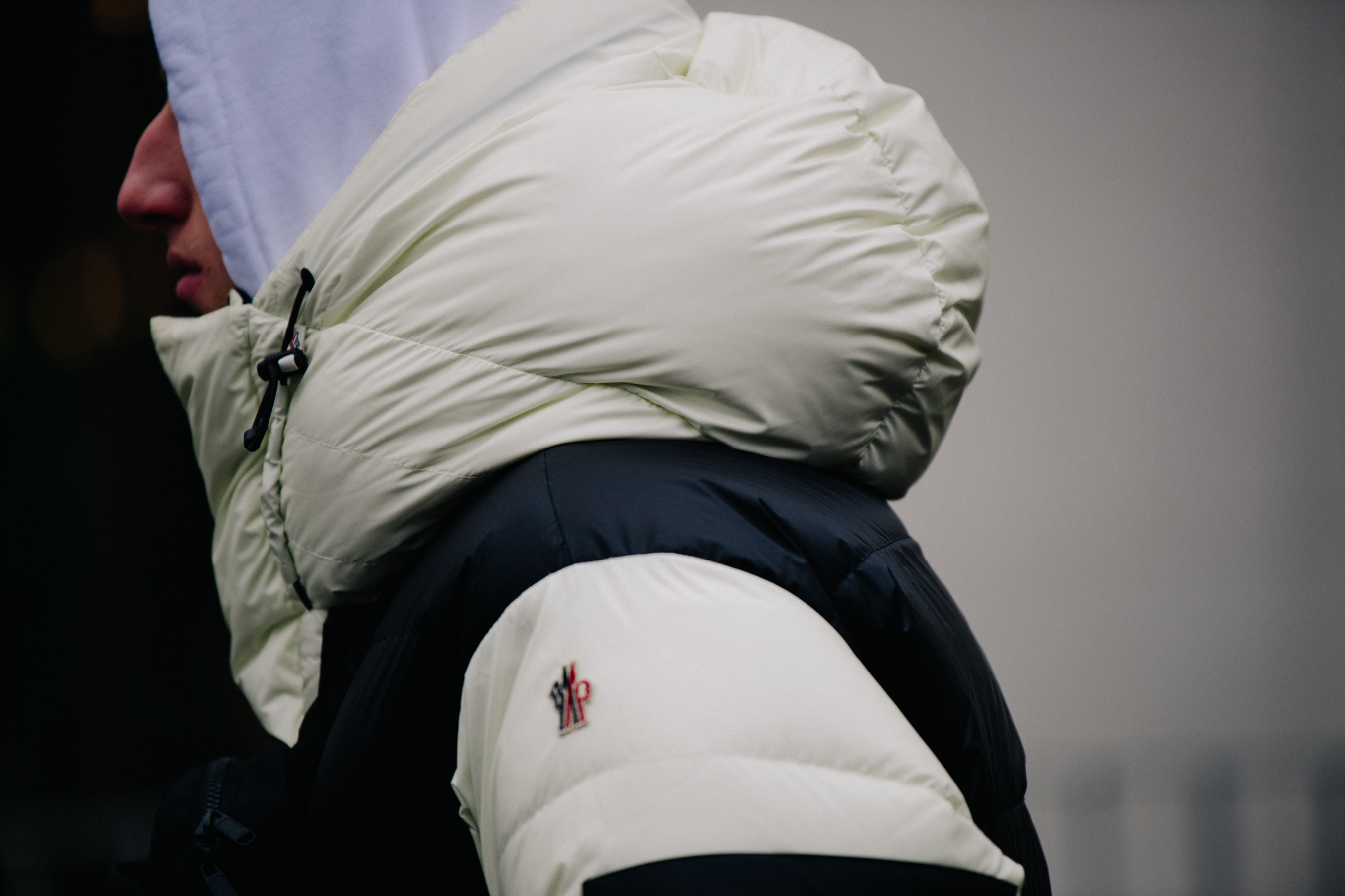 Man wearing Moncler coat