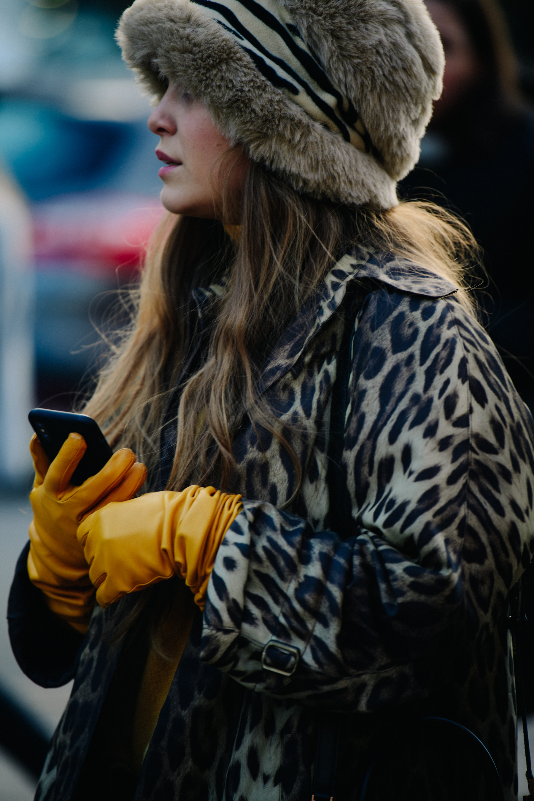 Woman wearing animal print