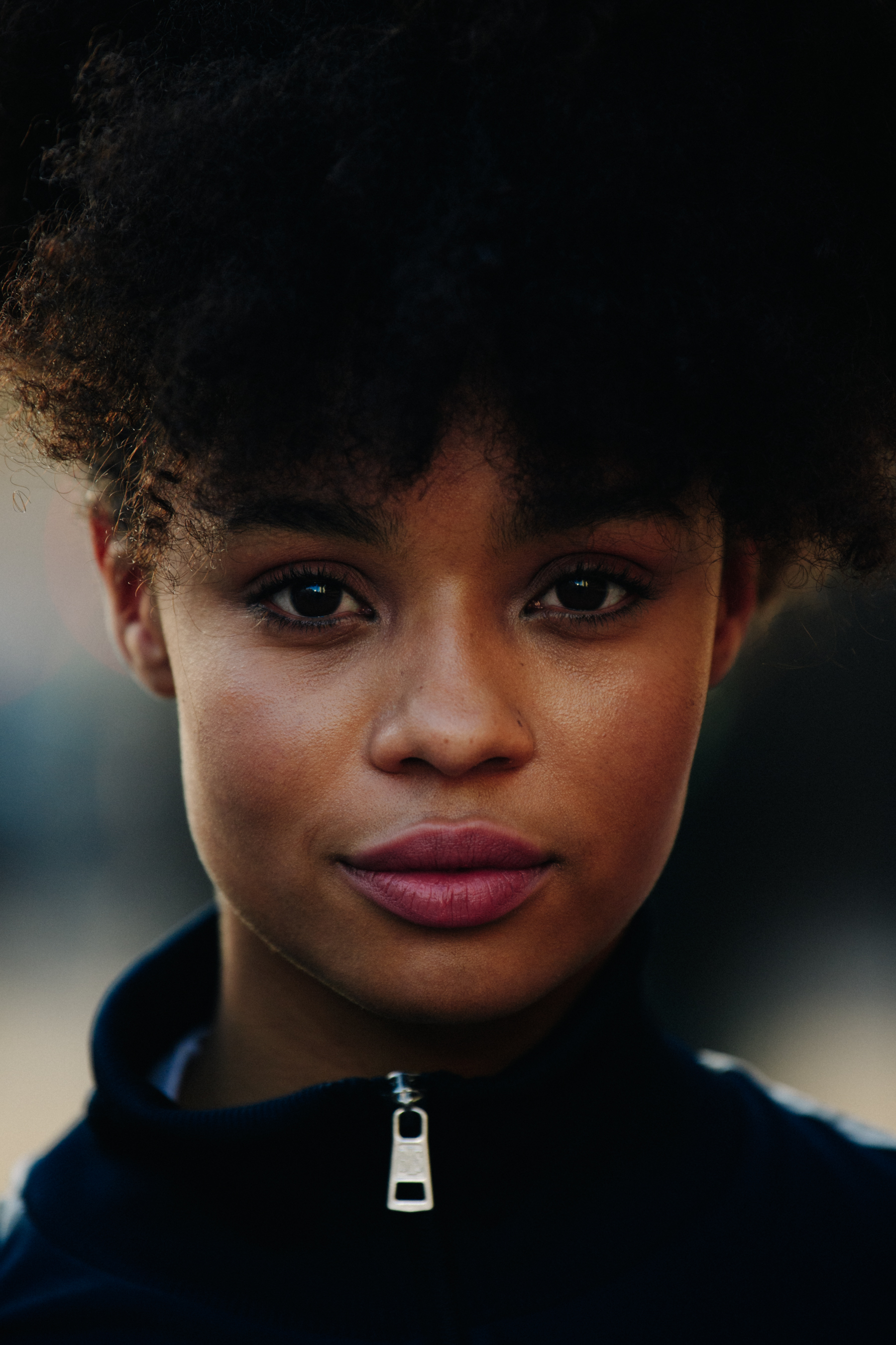 Portrait of model with afro hair