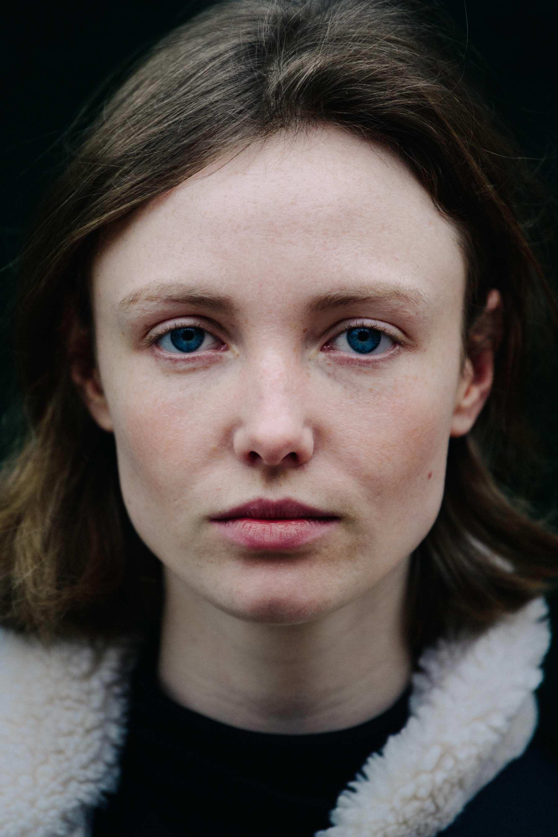 Portrait of model with blue eyes