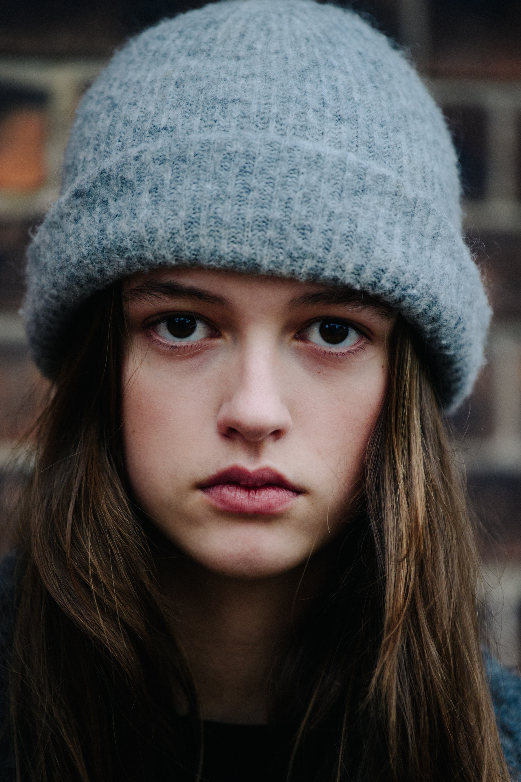 Portrait of model with brown hair