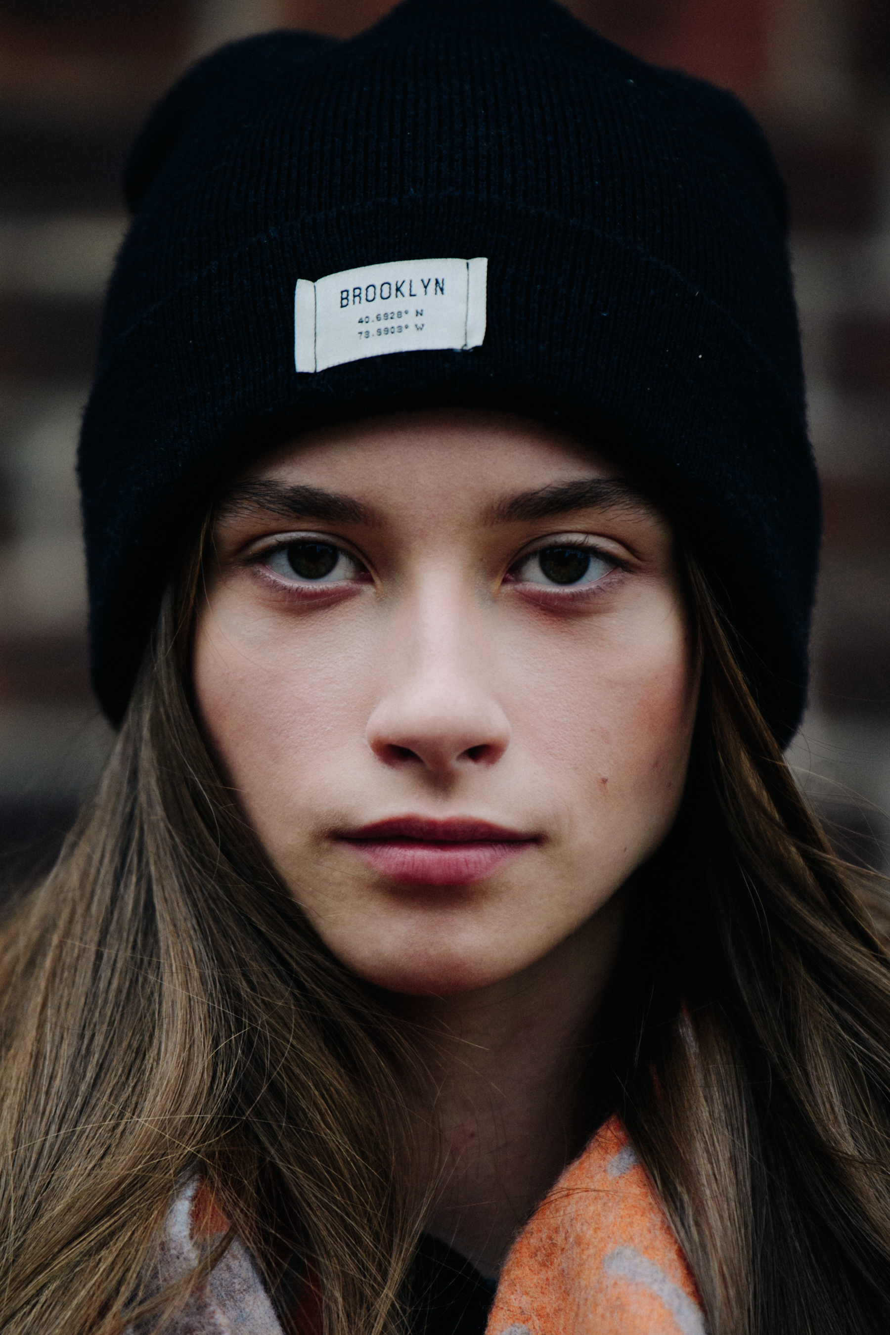 Portrait of model with brown hair