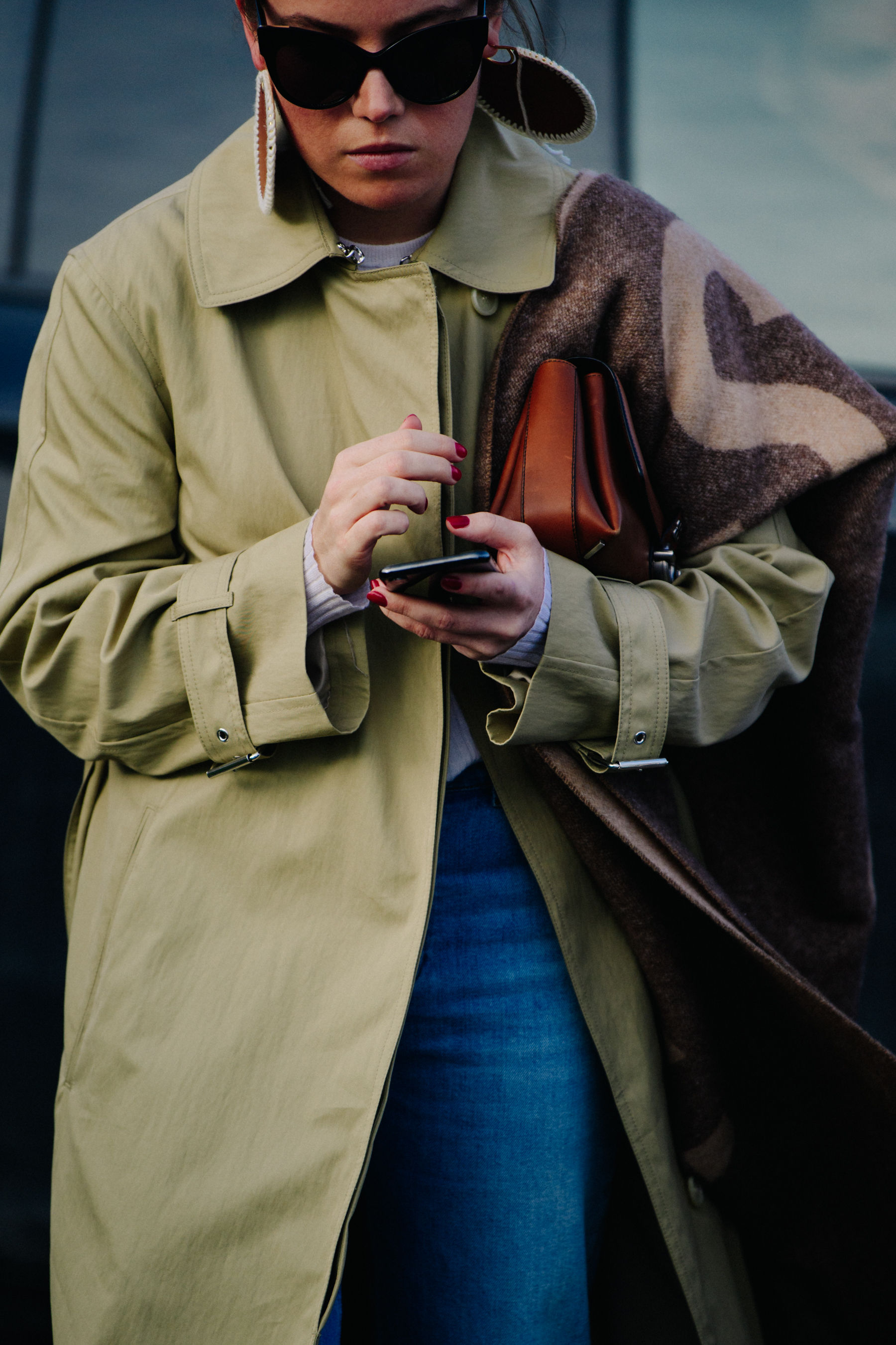 Woman wearing beige coat