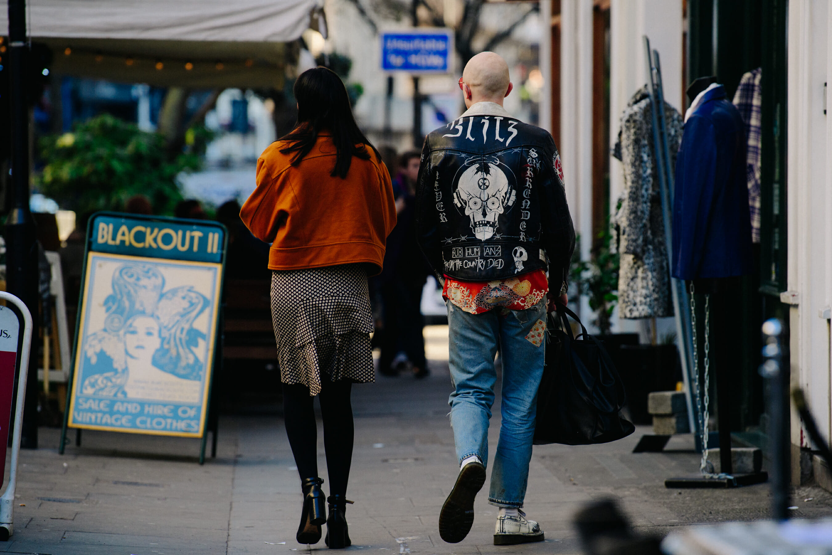 Couple wearing stylish jackets