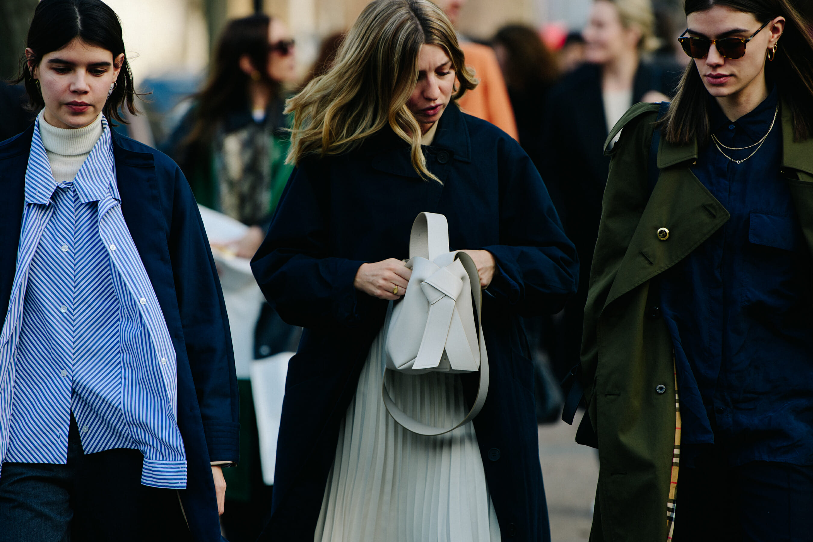 Three bloggers wearing coats