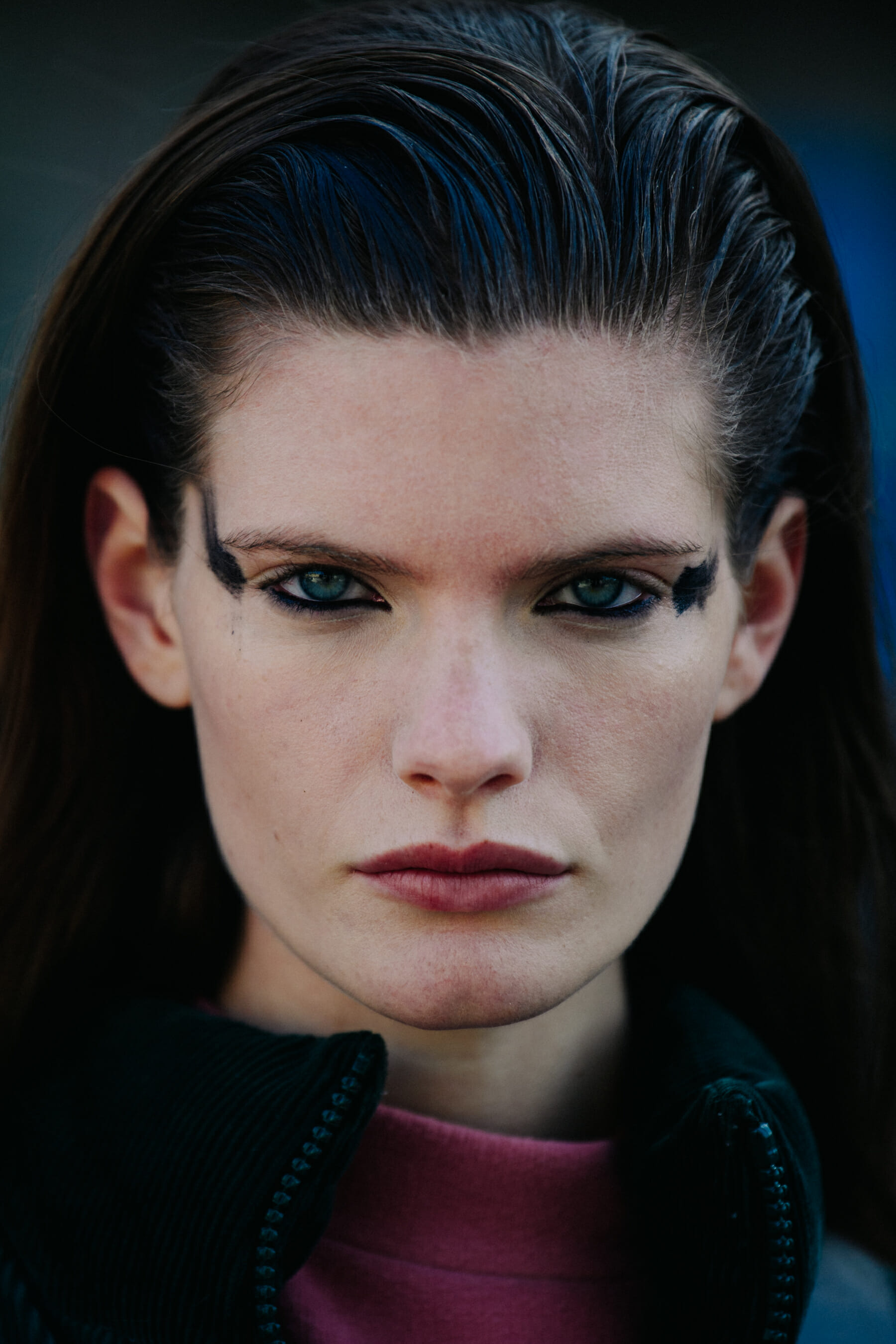 Portrait of model wearing show makeup