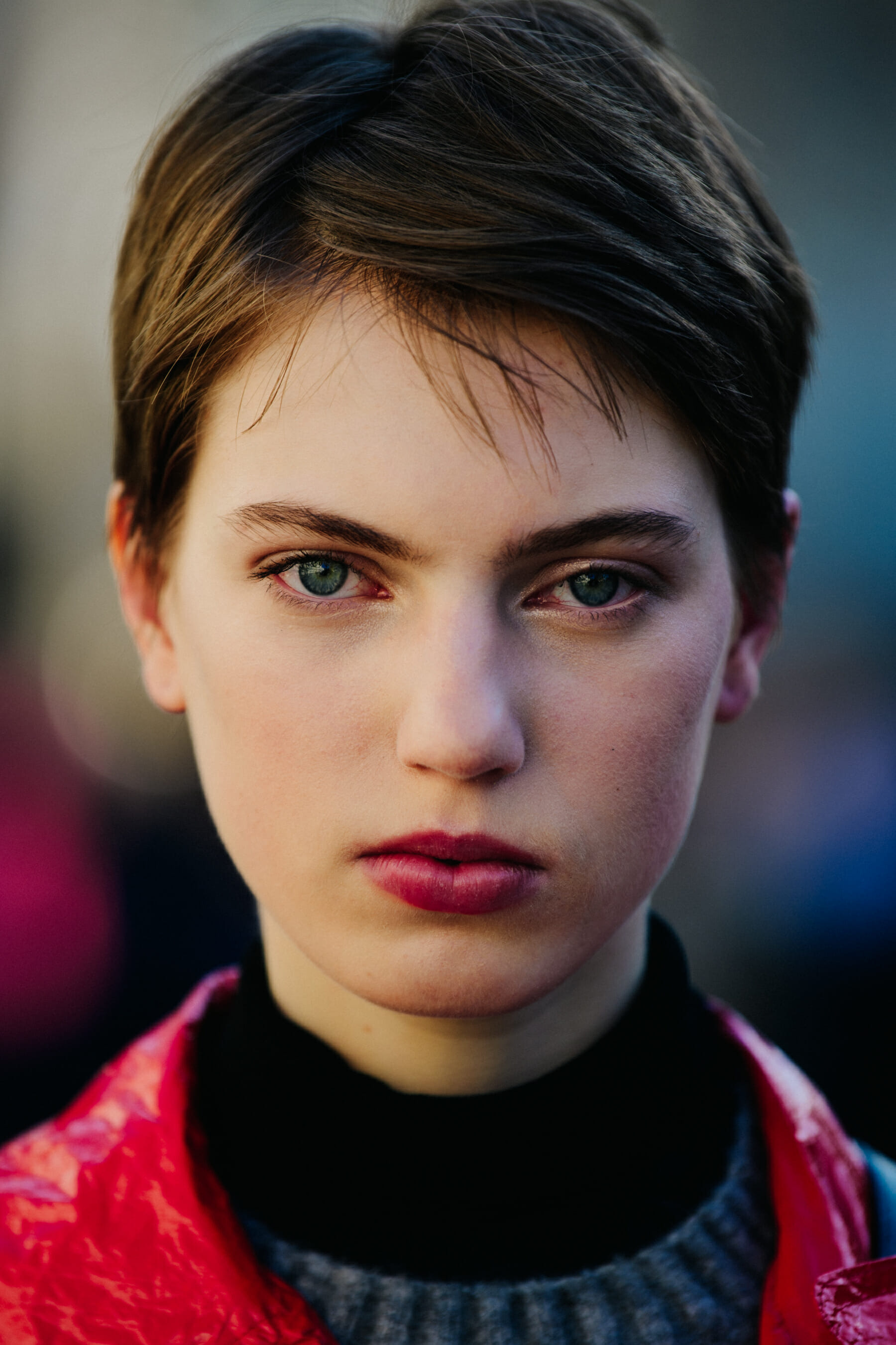 Portrait of model with green eyes