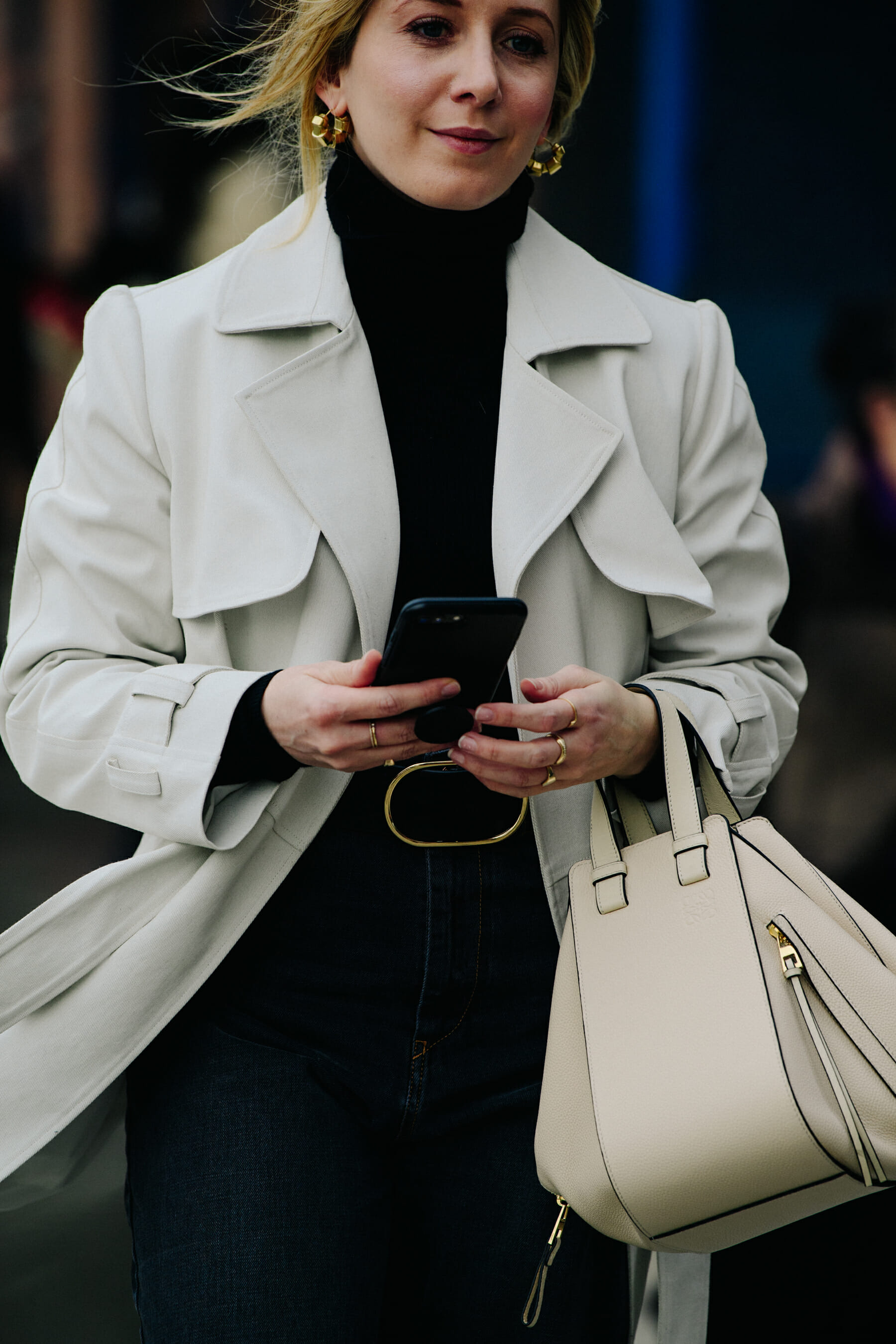 Woman wearing white coat
