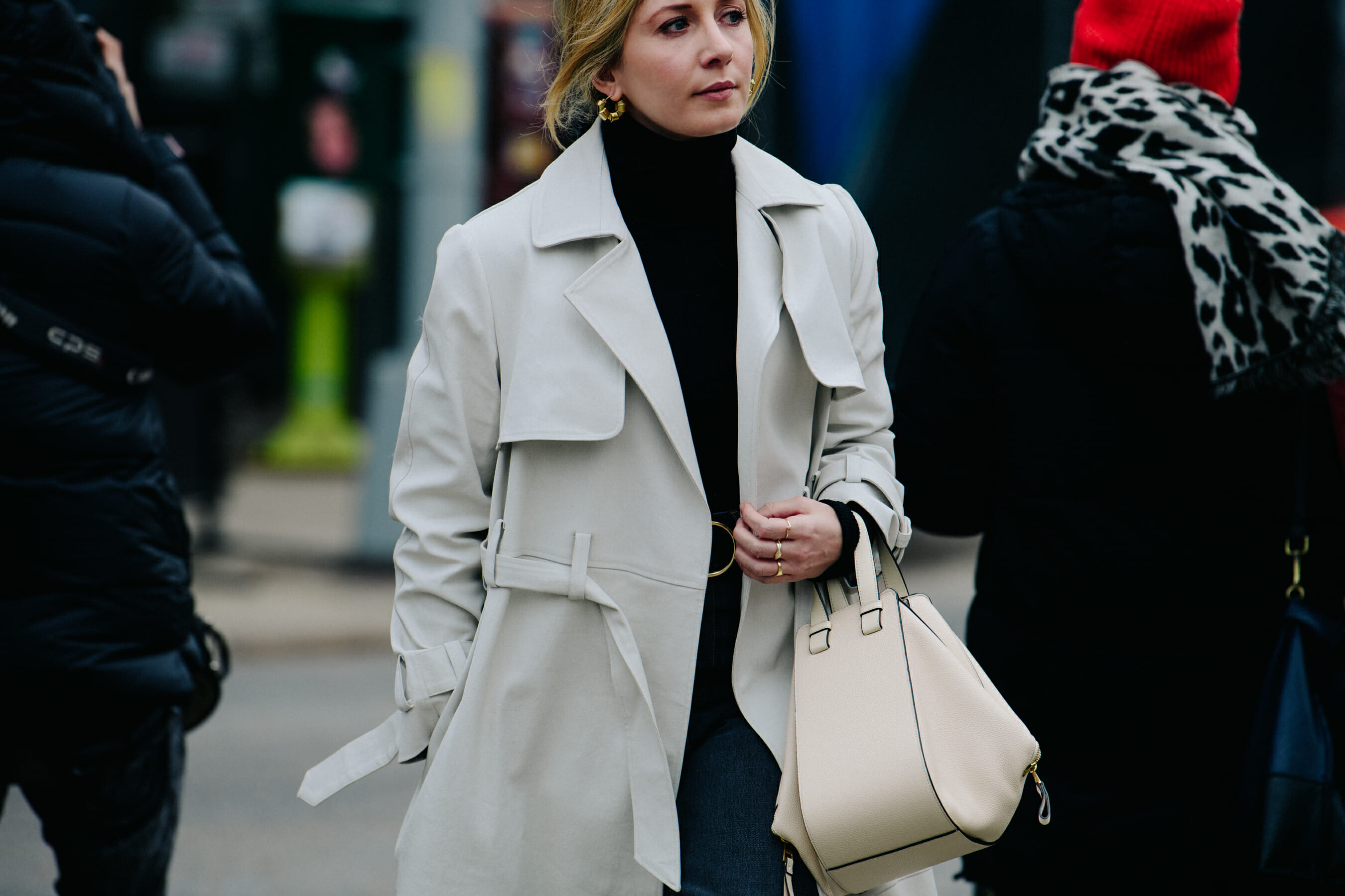 Woman wearing white coat