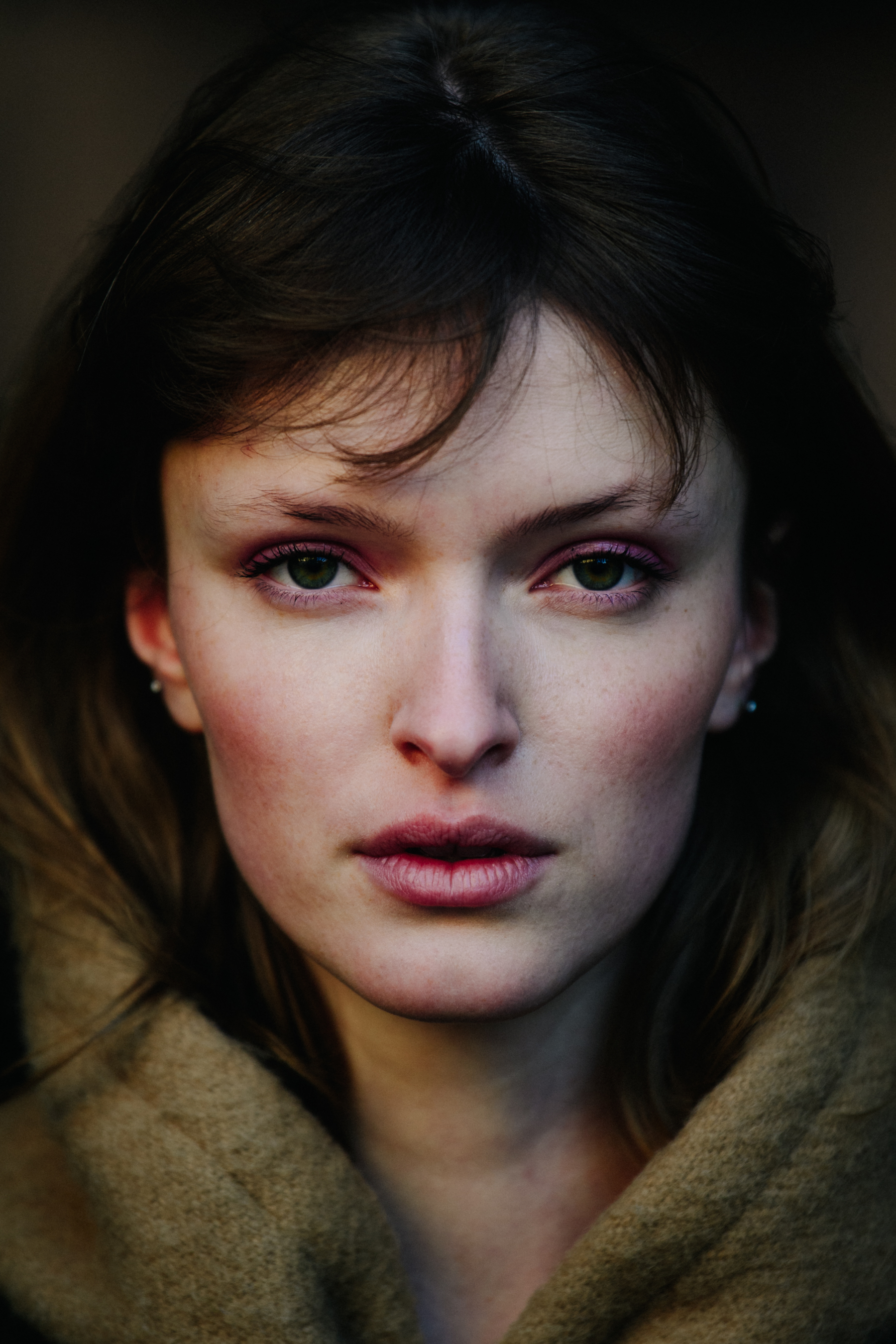 Portrait of model with green eyes
