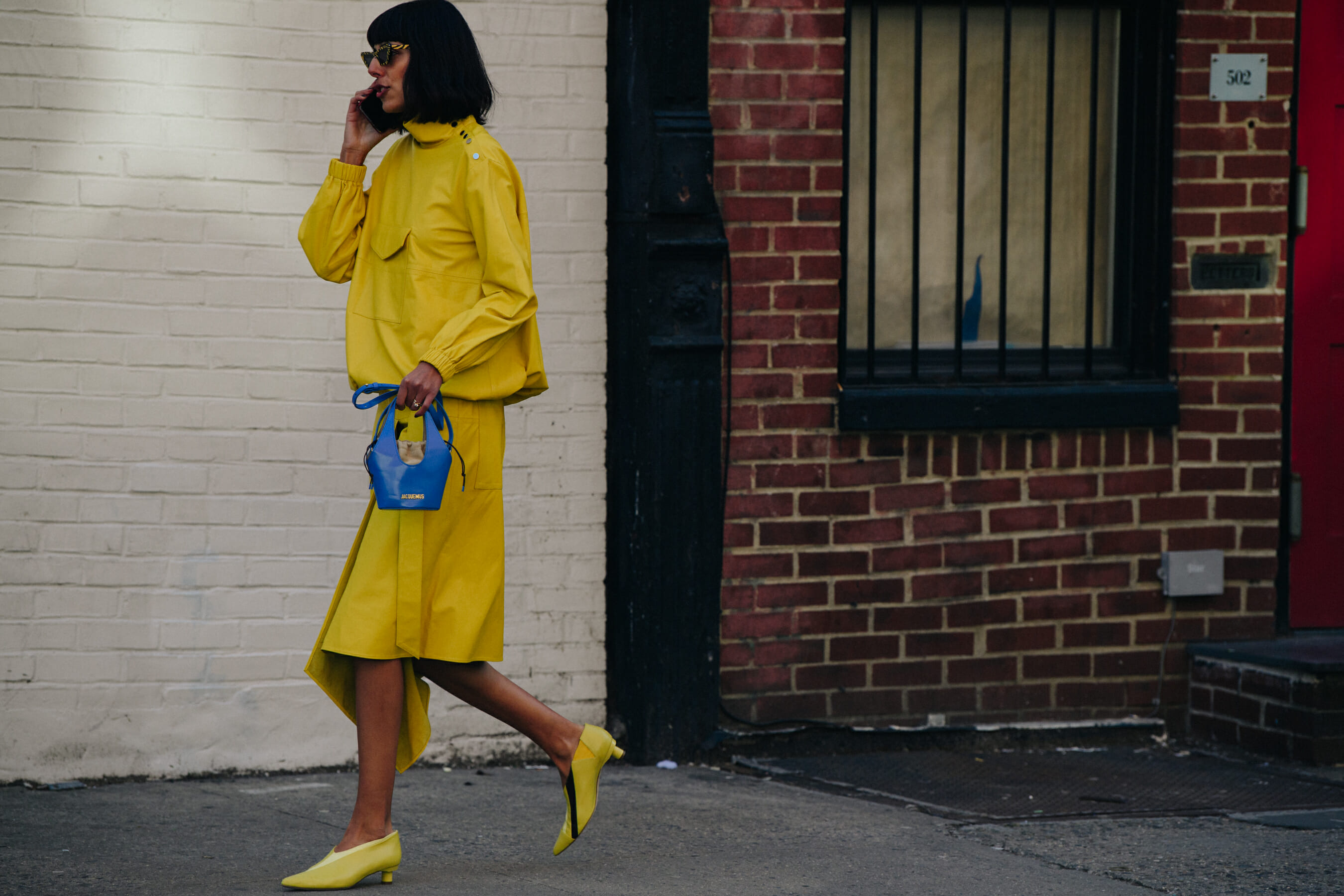 Woman wearing yellow outfit