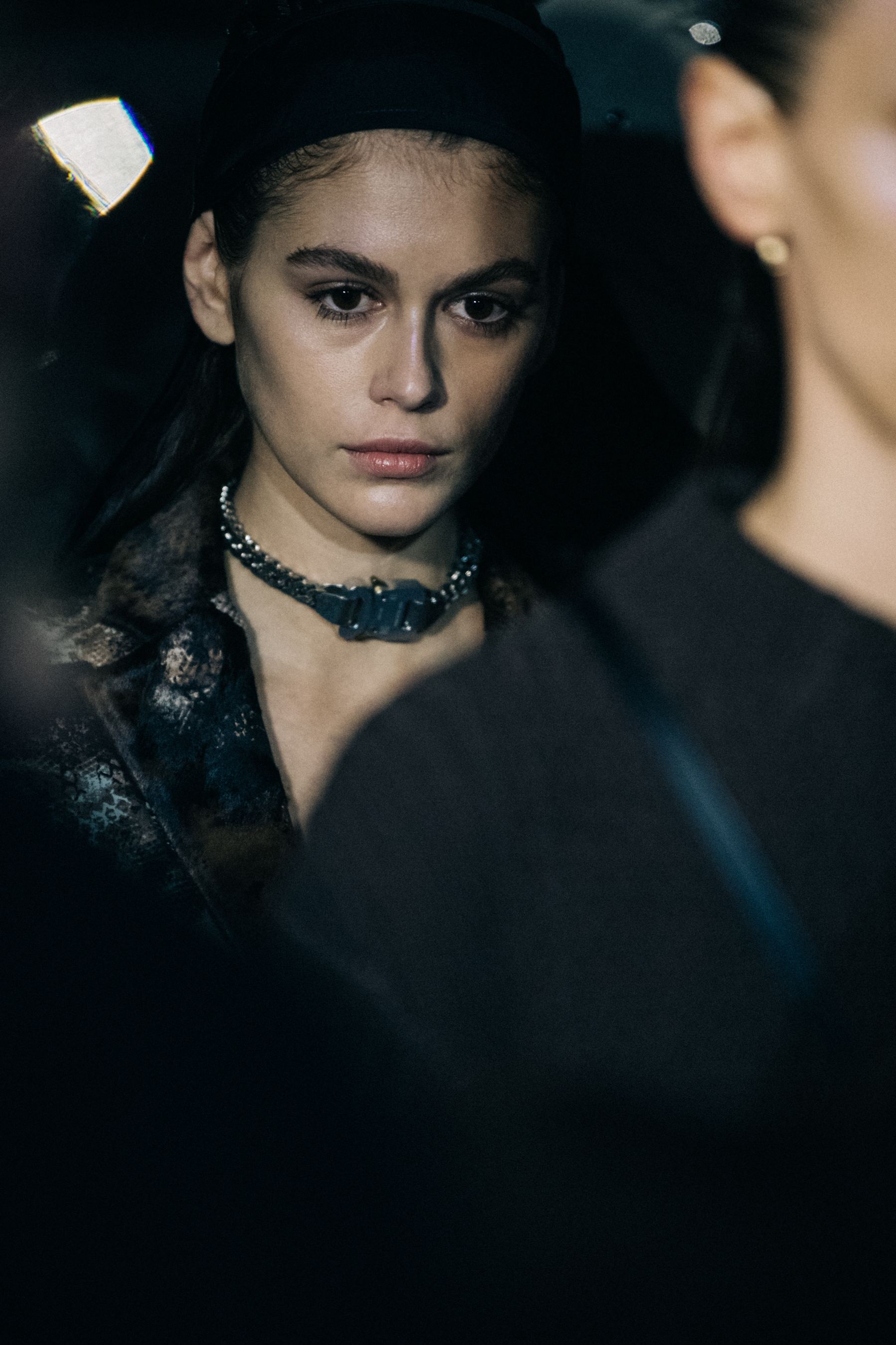 Kaia Jordan Gerber backstage at 1017 ALYX 9SM