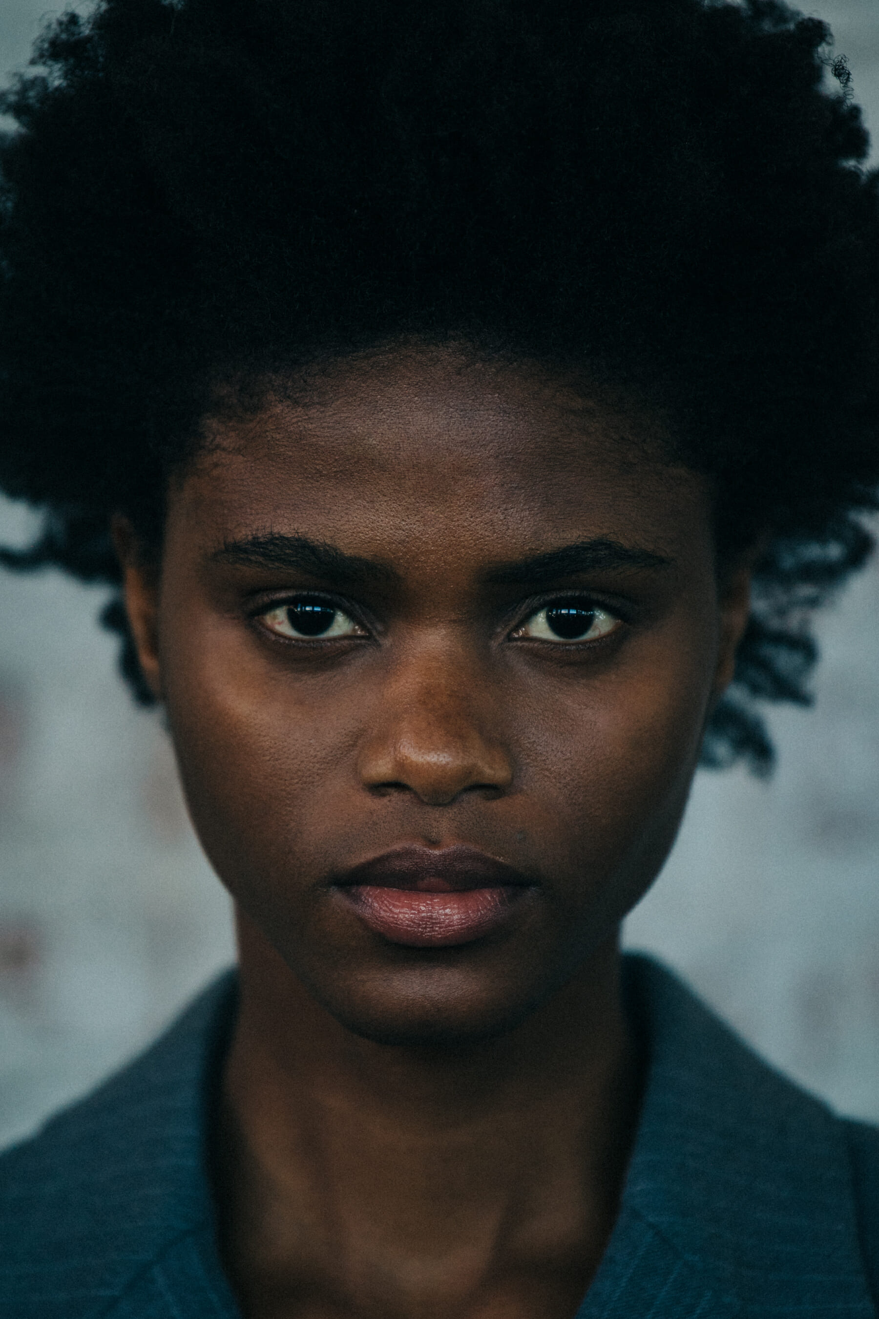 Portrait of model with messy hair