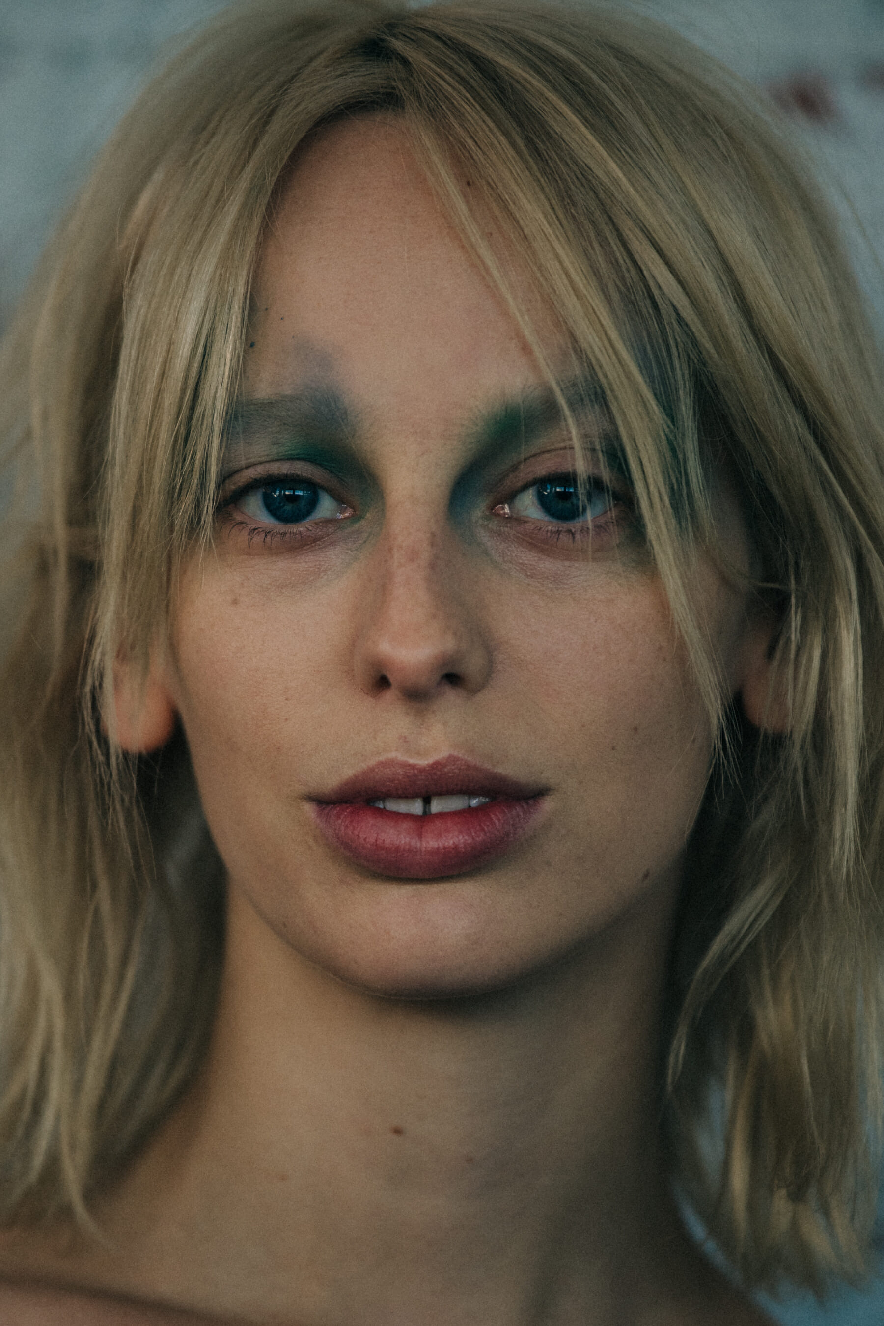 Lili Sumner backstage at Eckhaus Latta