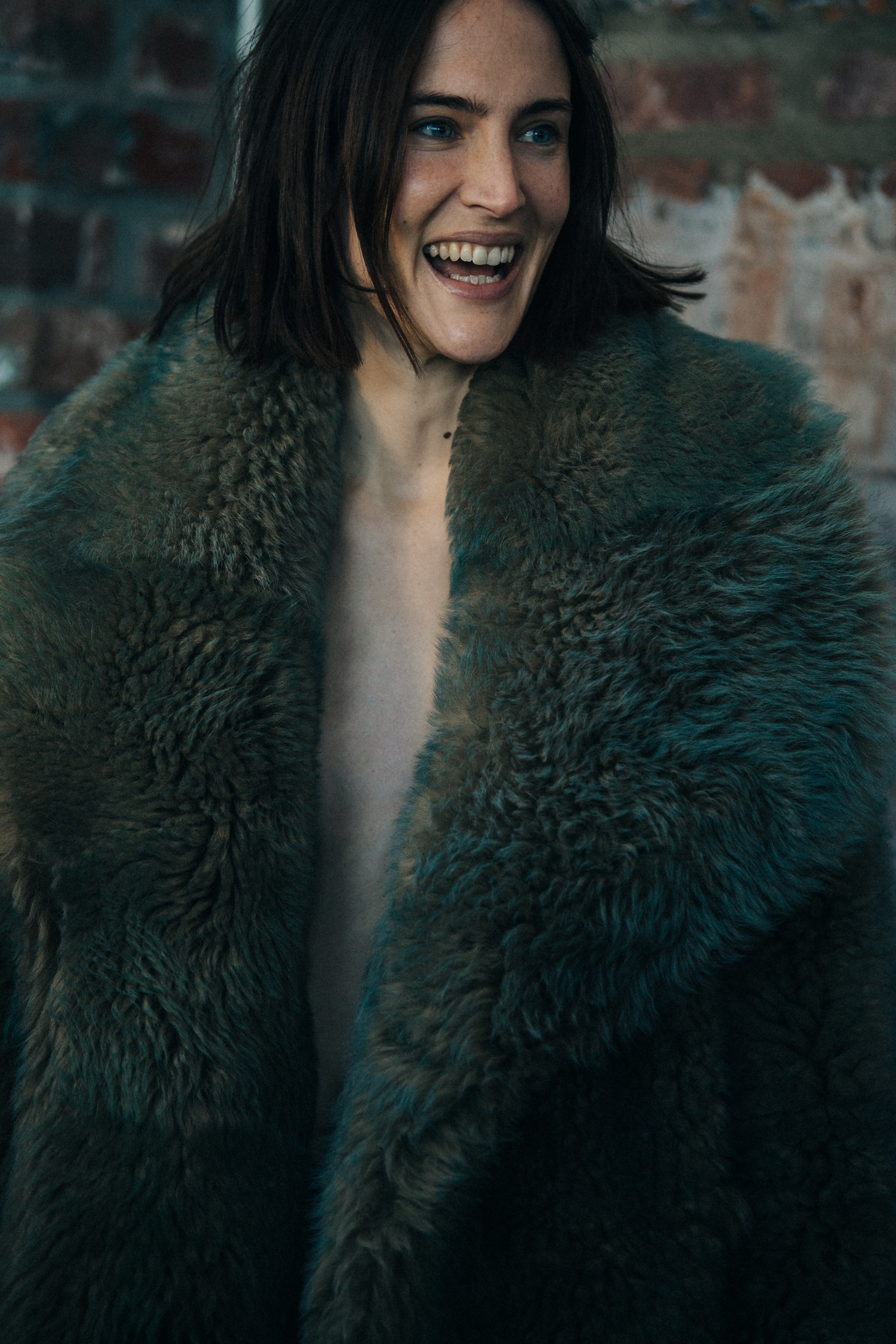 Jane Moseley backstage at Eckhaus Latta