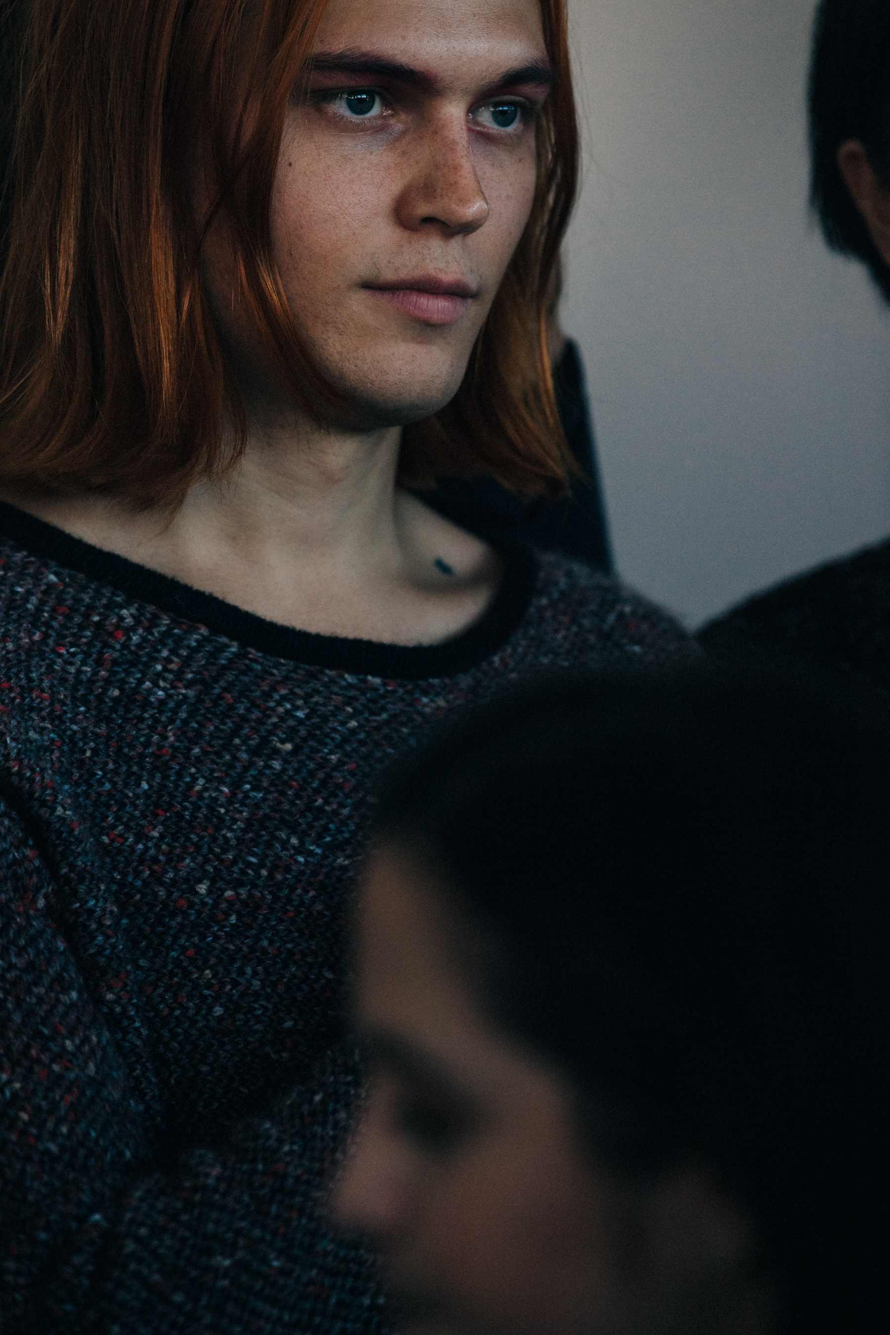 Model with red hair at Eckhaus Latta
