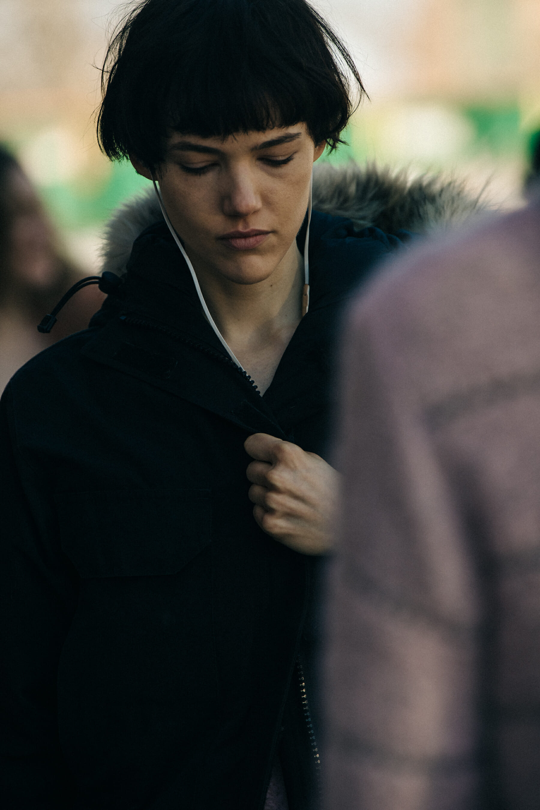 Model walking outside show