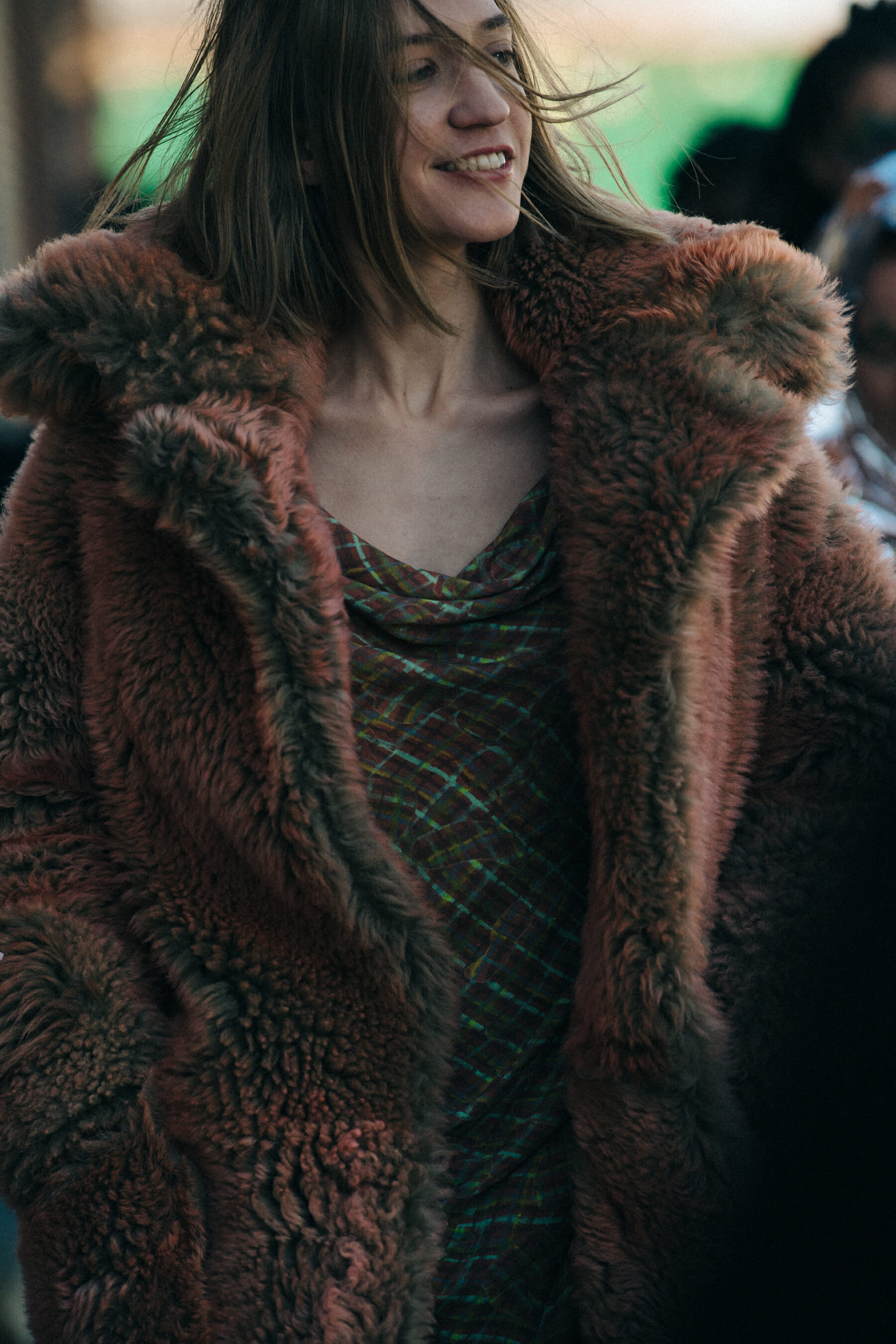 Model walking outside show