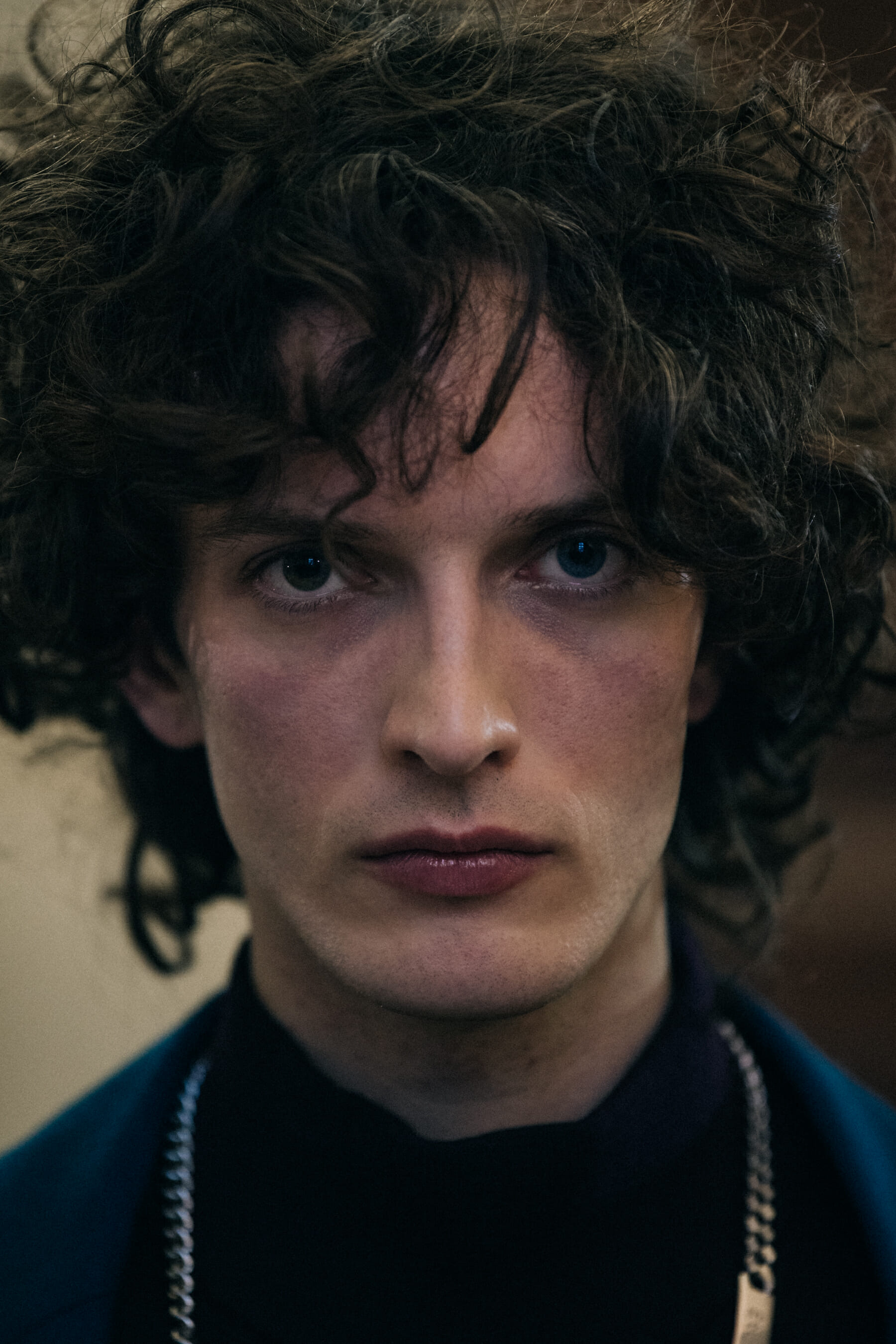 Portrait of model with messy hair