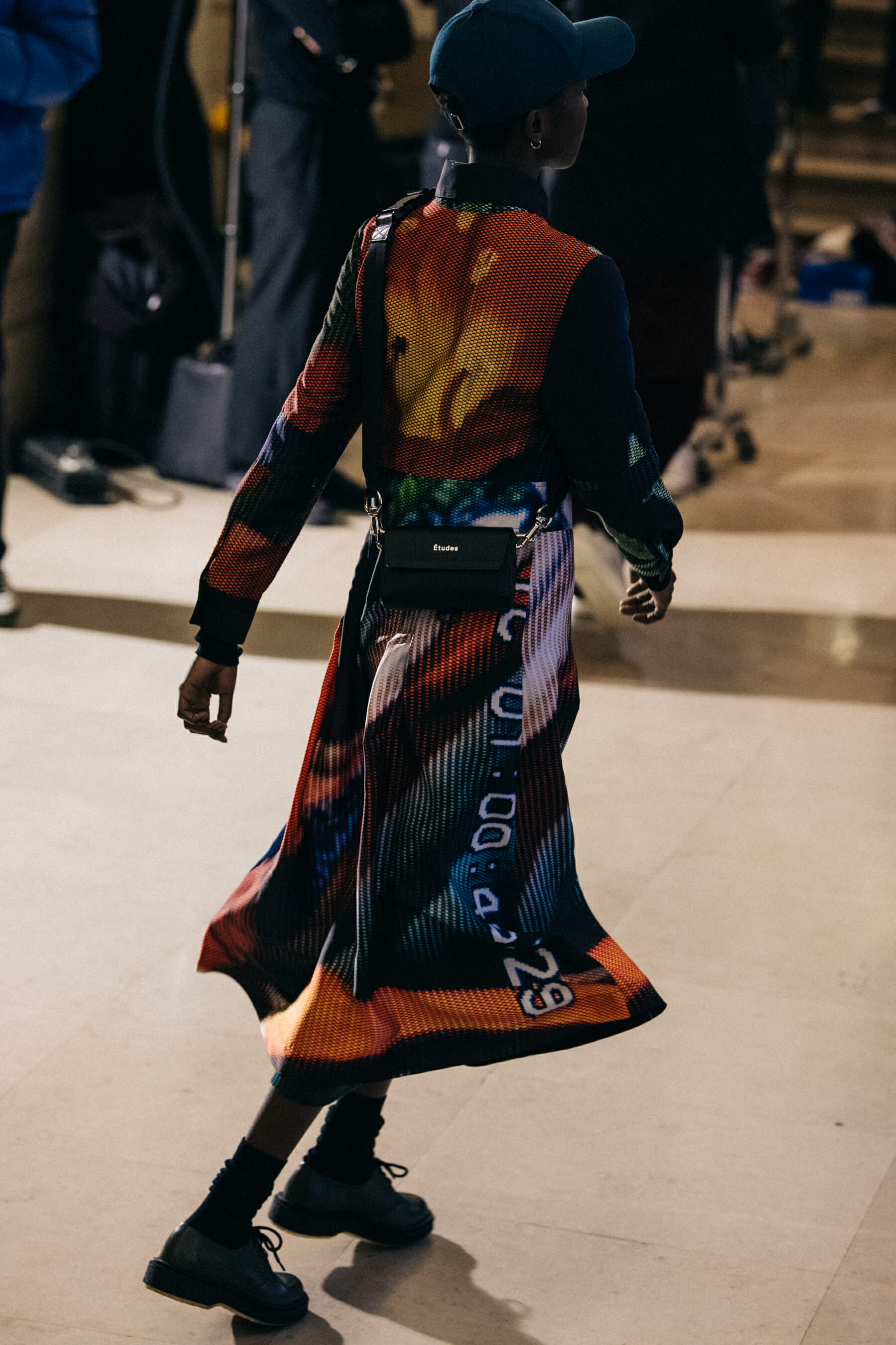 Models wearing colourful outfits at Etudes