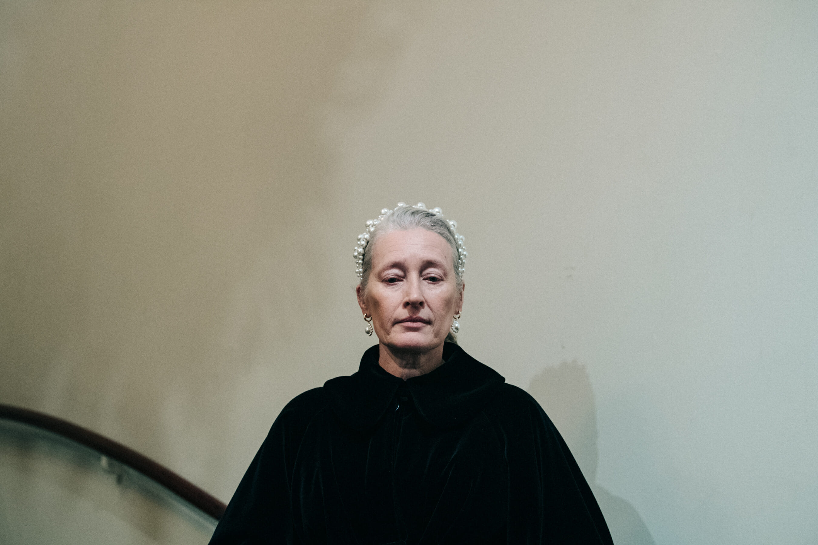Models wearing black dresses at Simone Rocha