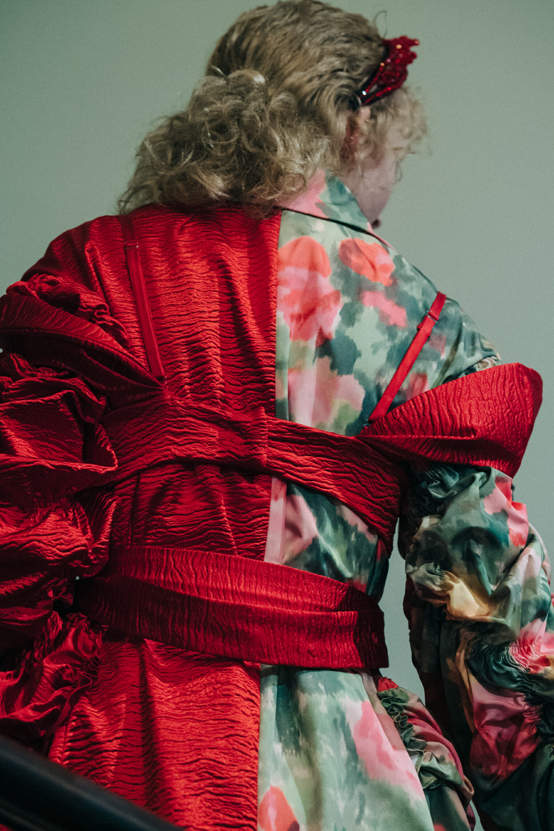 Lily Nova backstage at Simone Rocha
