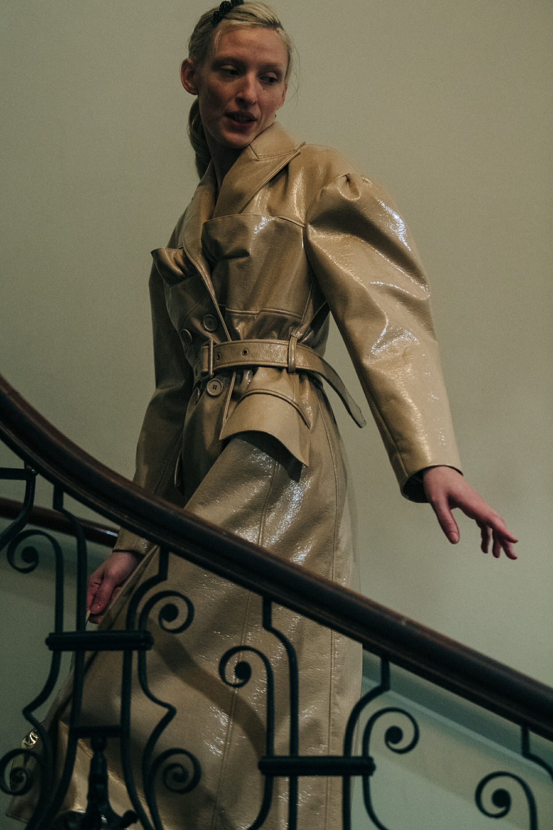 Maggie Maurer backstage at Simone Rocha