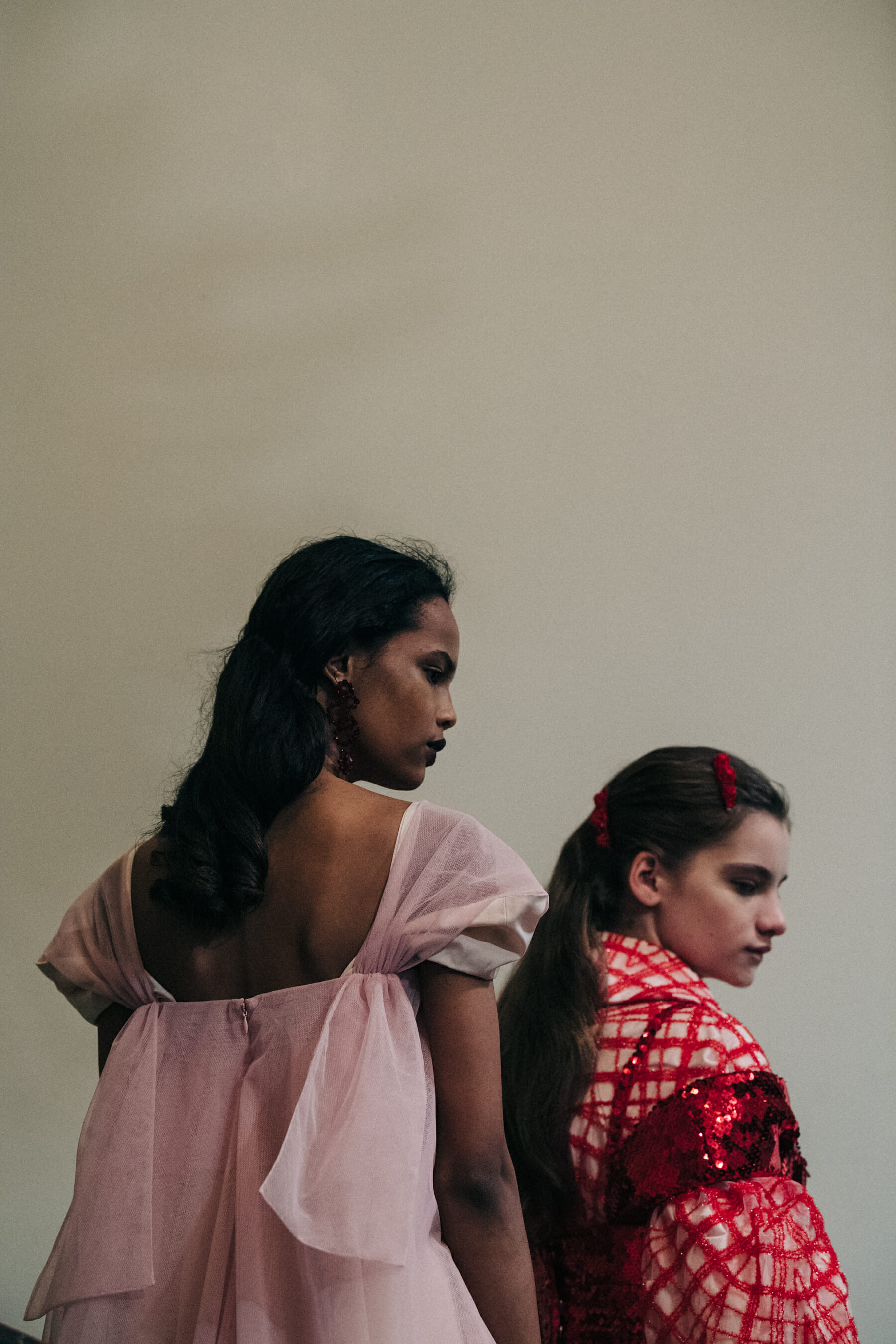 Alina Bolotina backstage at Simone Rocha