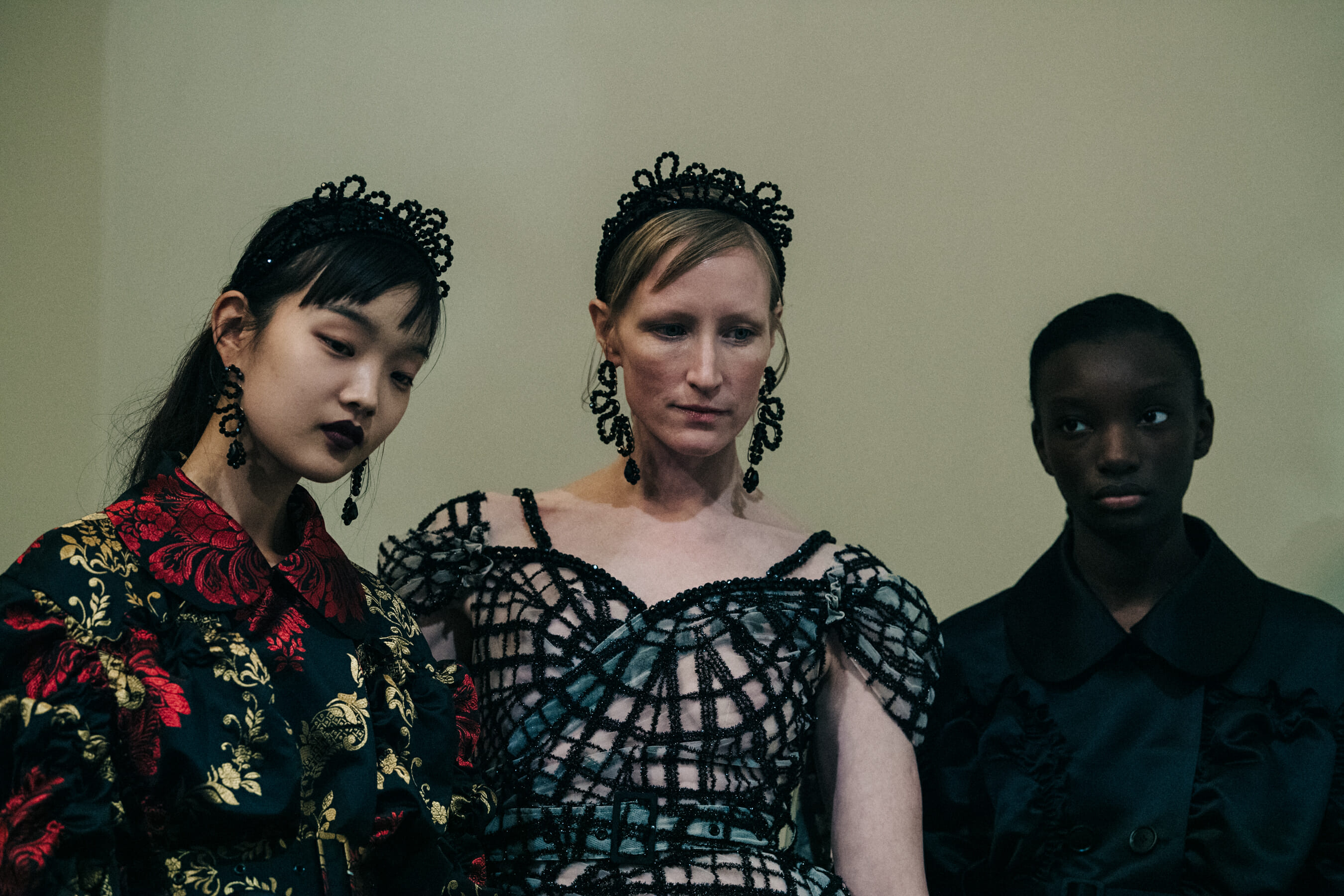 Models wearing dresses at Simone Rocha