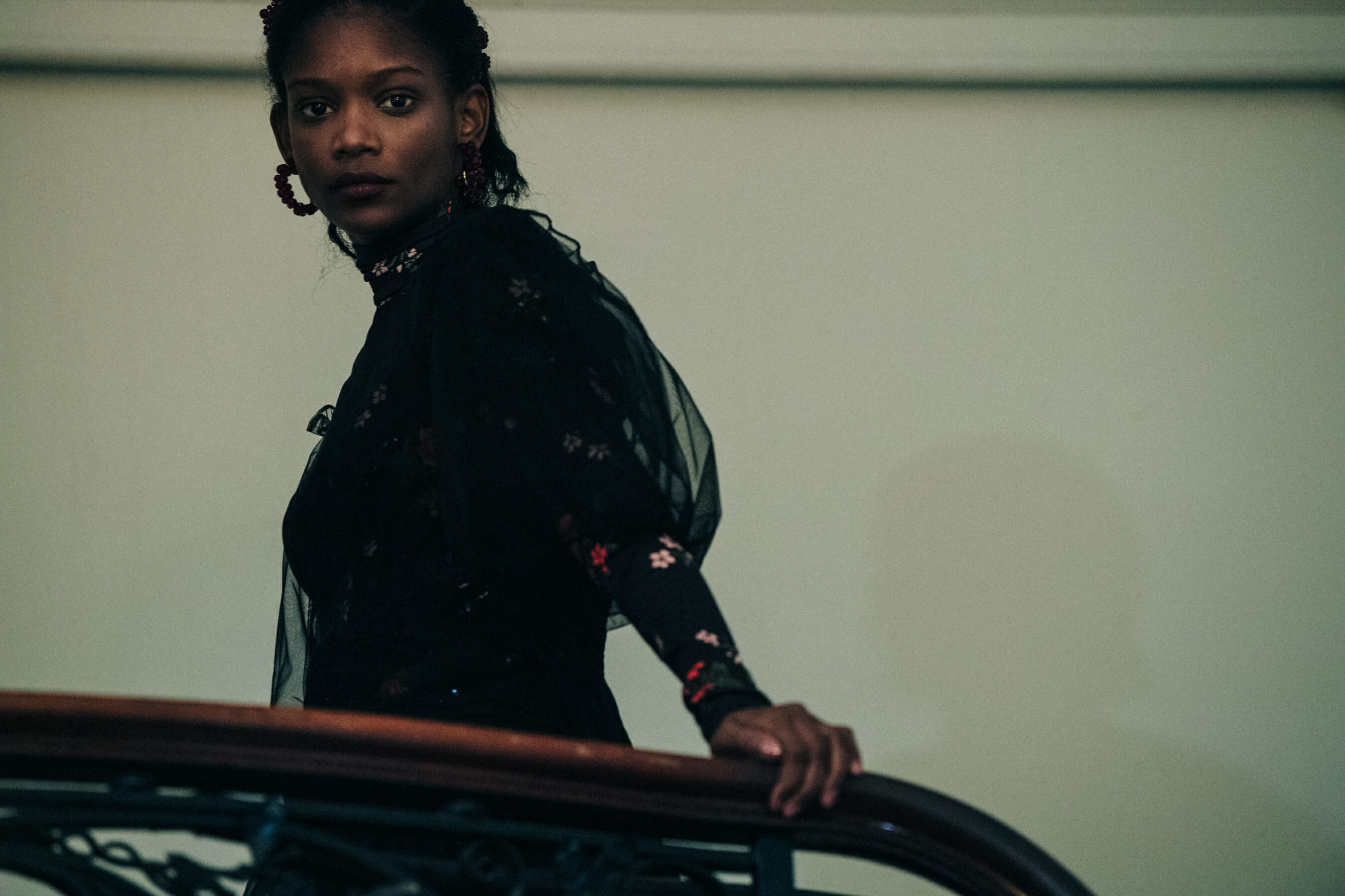 Models wearing black dresses at Simone Rocha