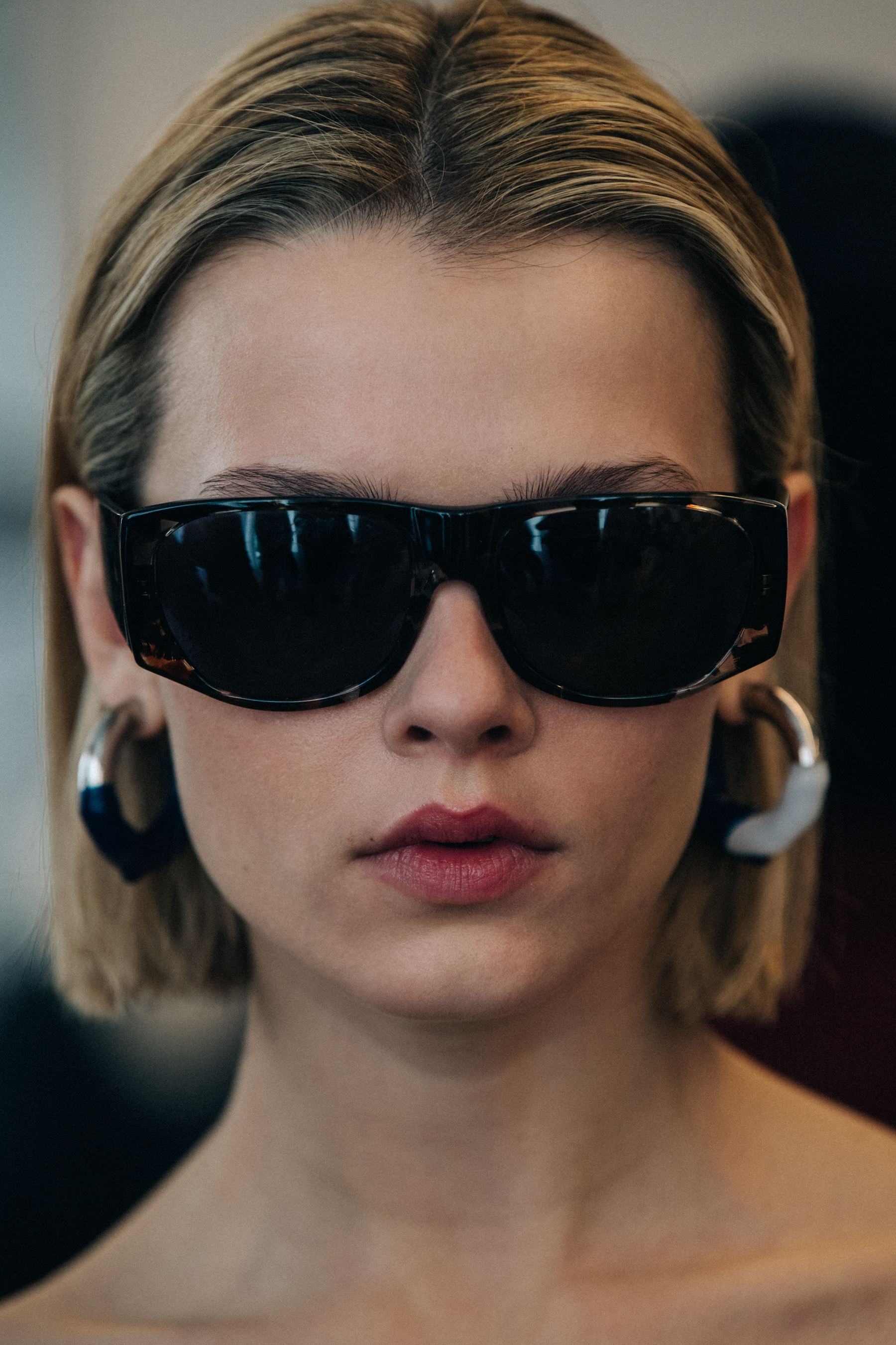 Portrait of model wearing sunglasses