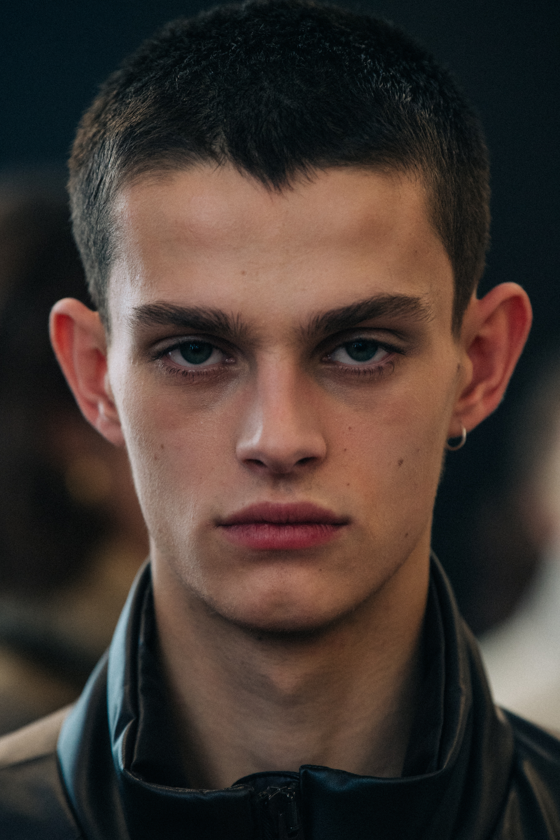 Portrait of model with short hair