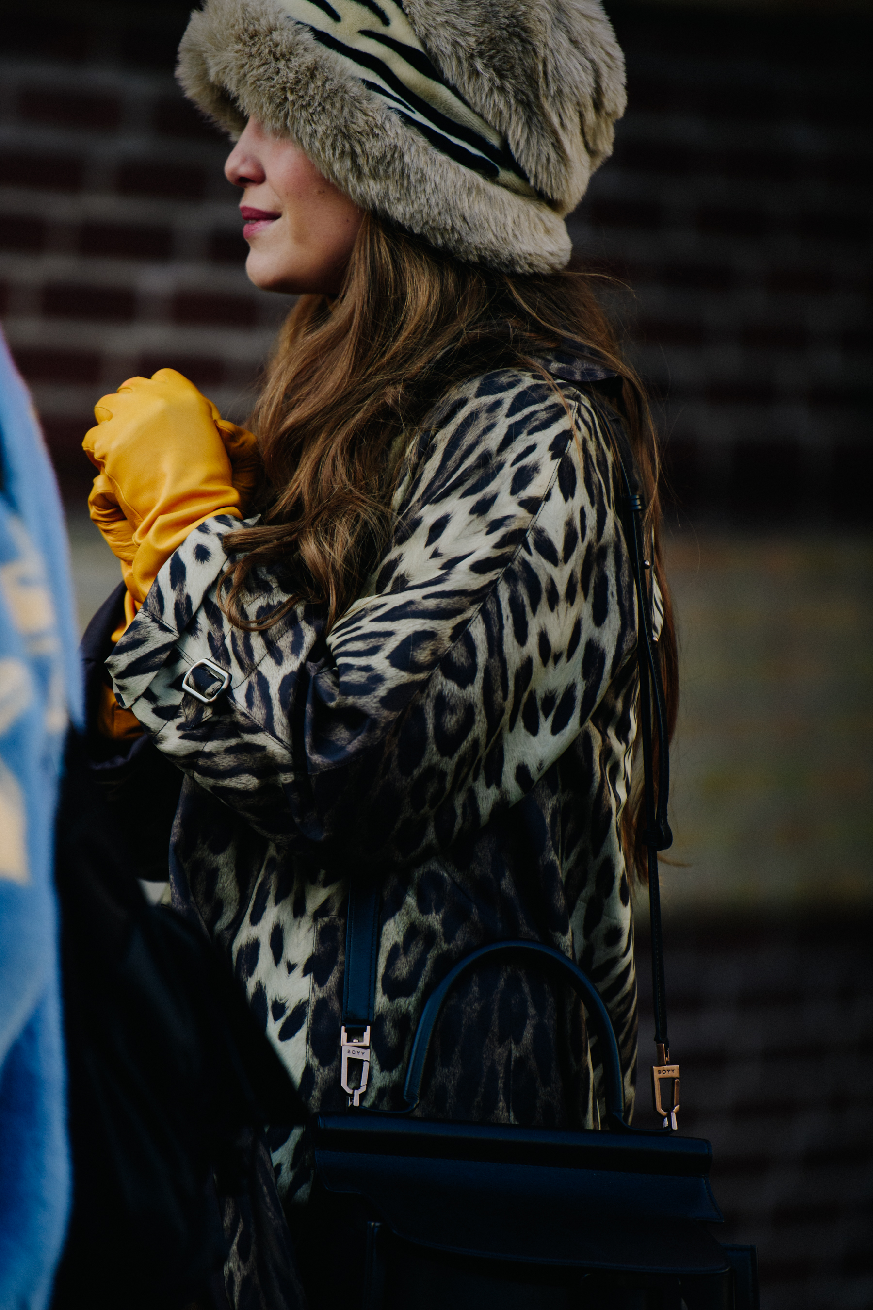 Woman wearing animal print
