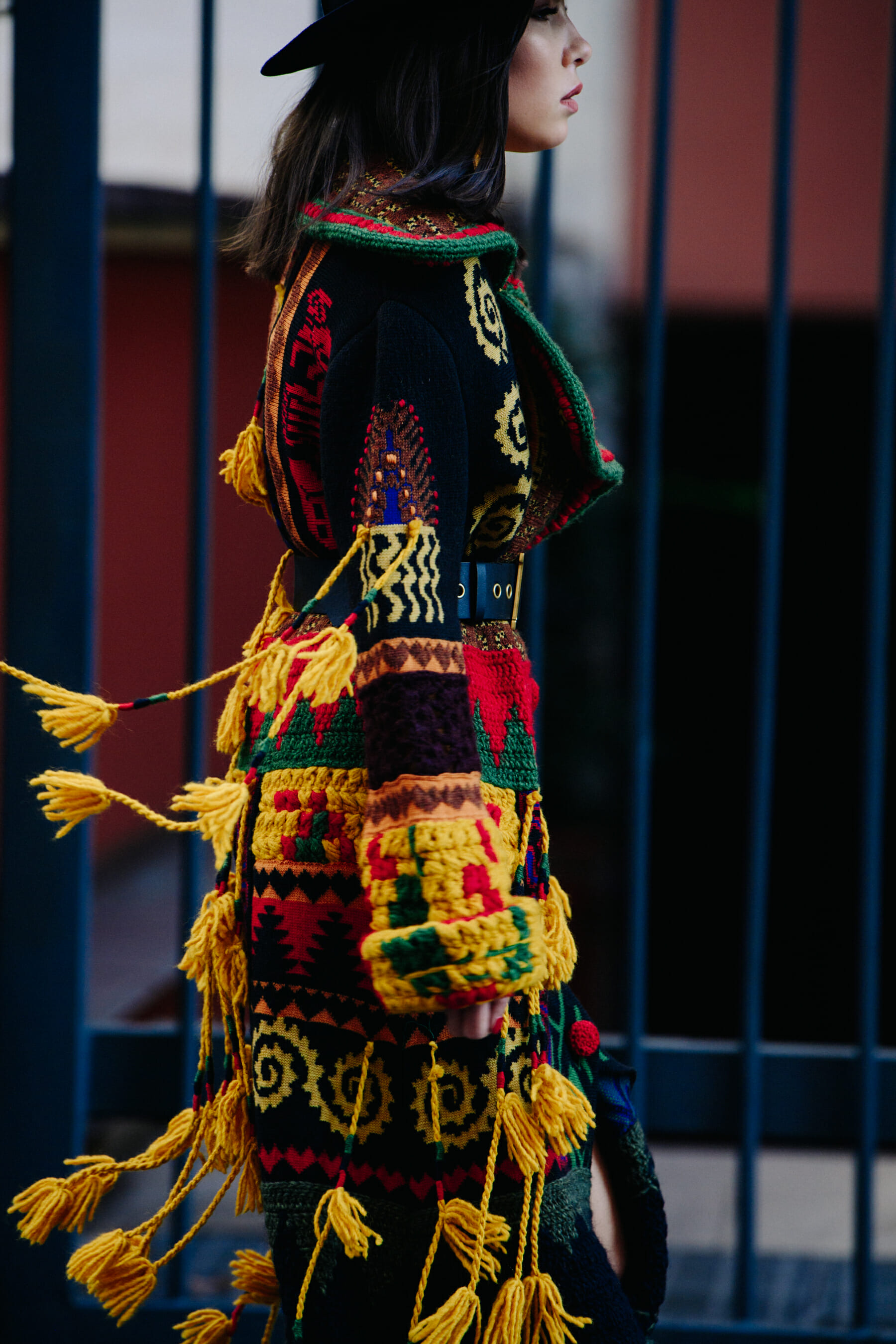 Woman wearing colourful dress